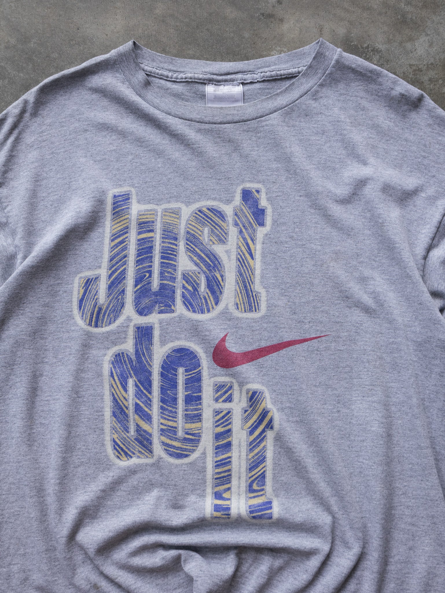 Vintage 90s Grey Nike Just Do It Graphic Tee (M)