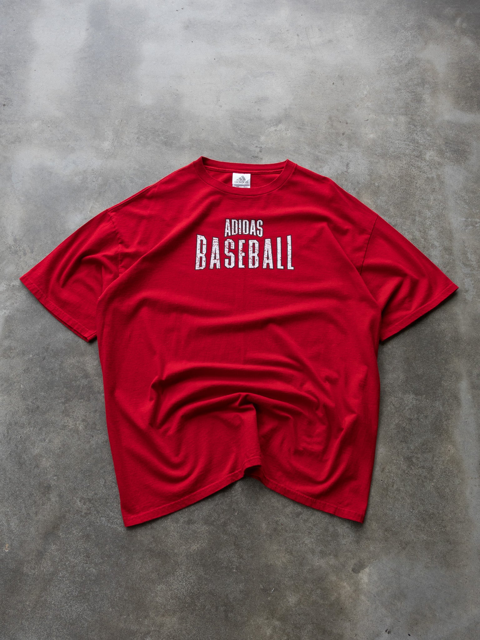 Vintage 00s Red Adidas Baseball Tee (XL)