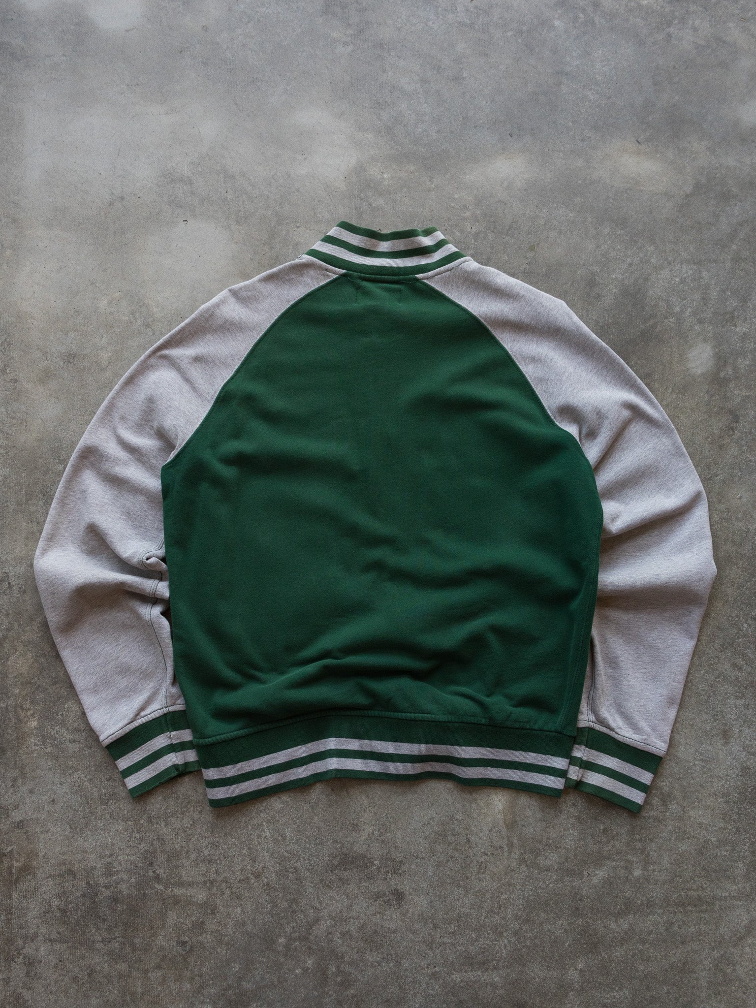 Vintage 00s Green Ralph Lauren Varsity Zip Sweatshirt (M)