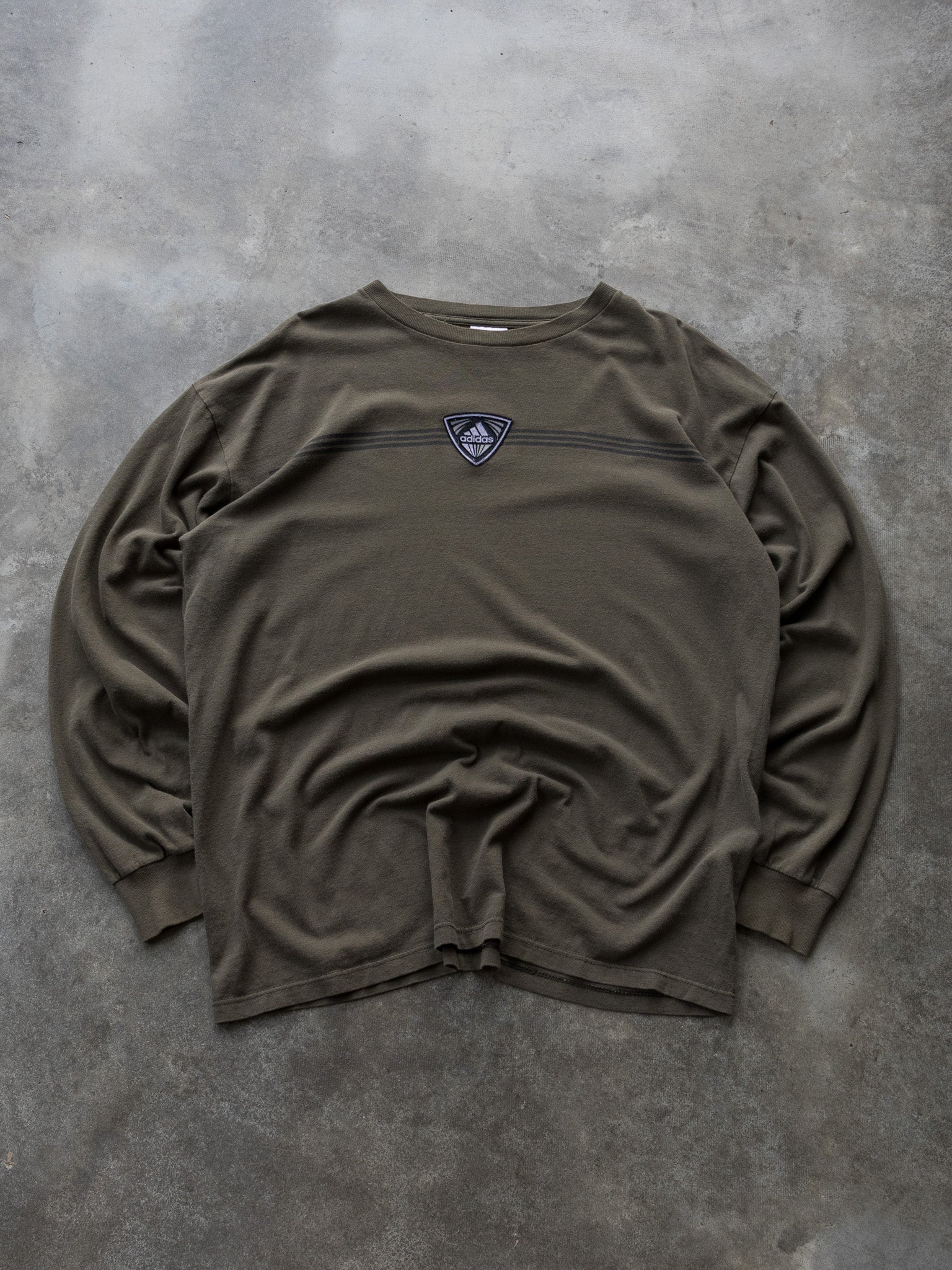 Vintage 90s Khaki Adidas Long Sleeve (L)