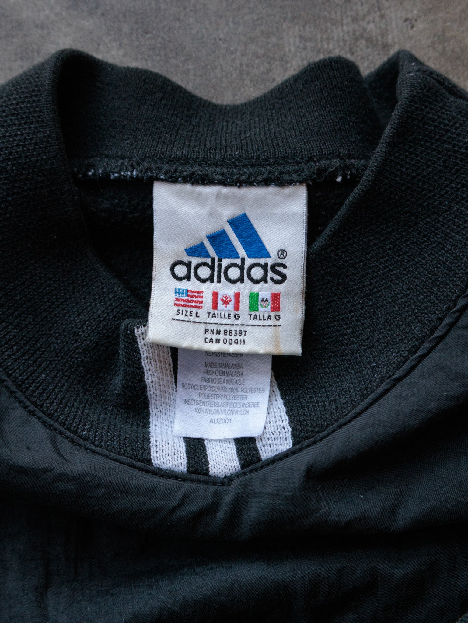 Vintage Black Adidas Fleece Sweatshirt (L)