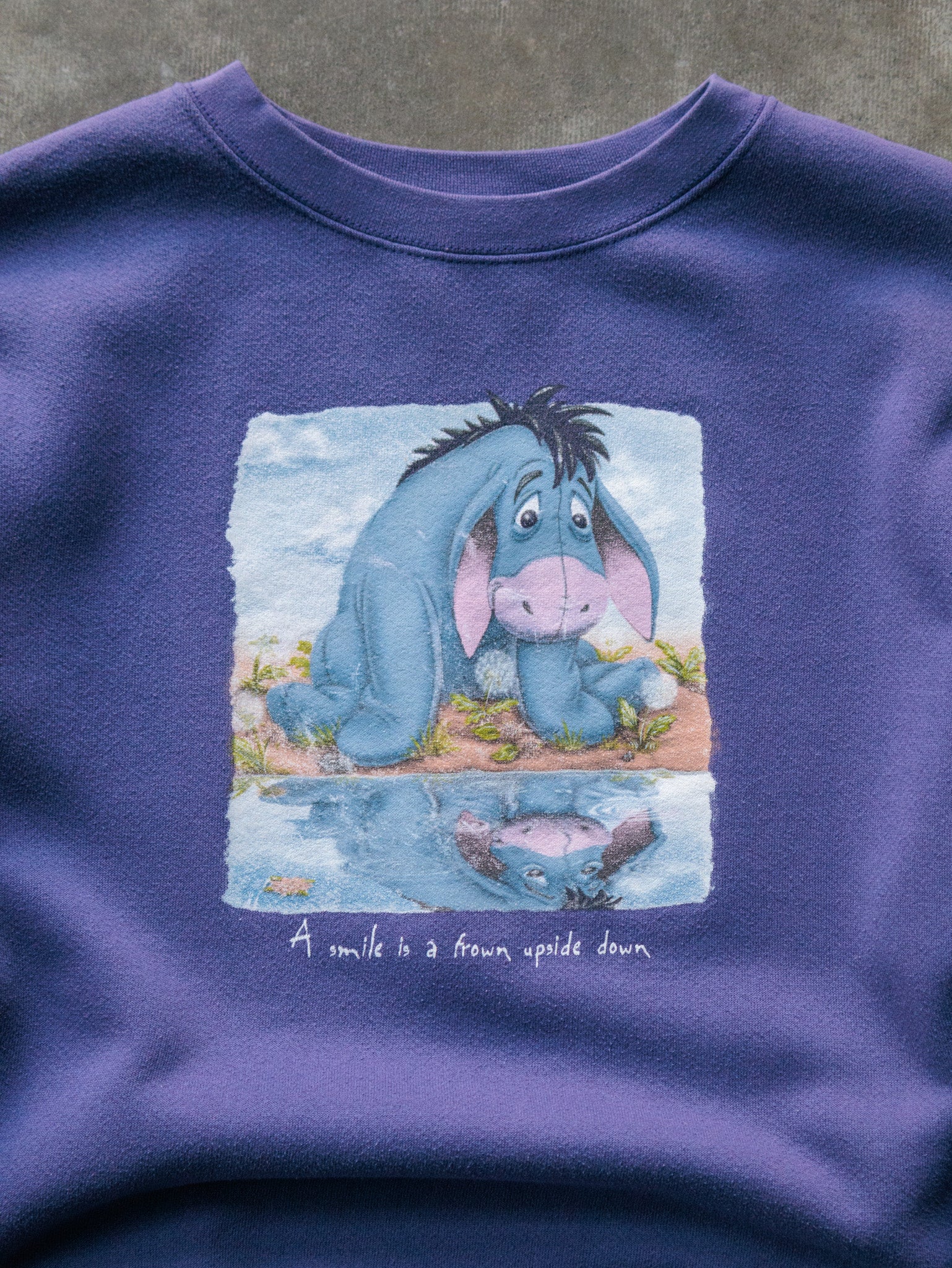 Vintage 90s Purple Disney Eeyore Slogan Sweatshirt (L)