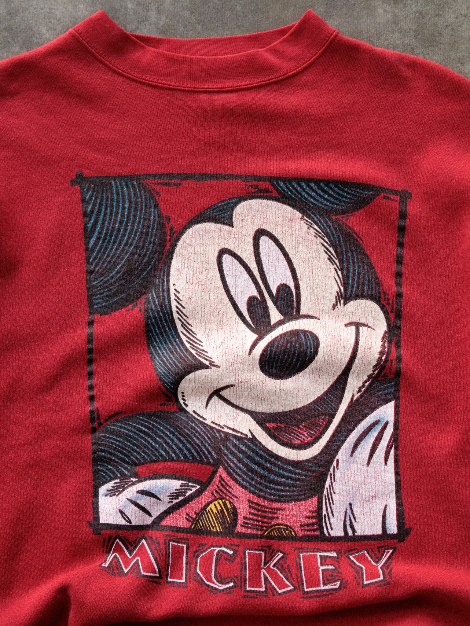 Vintage 90s Red Disney Mickey Mouse Sweatshirt (XL)