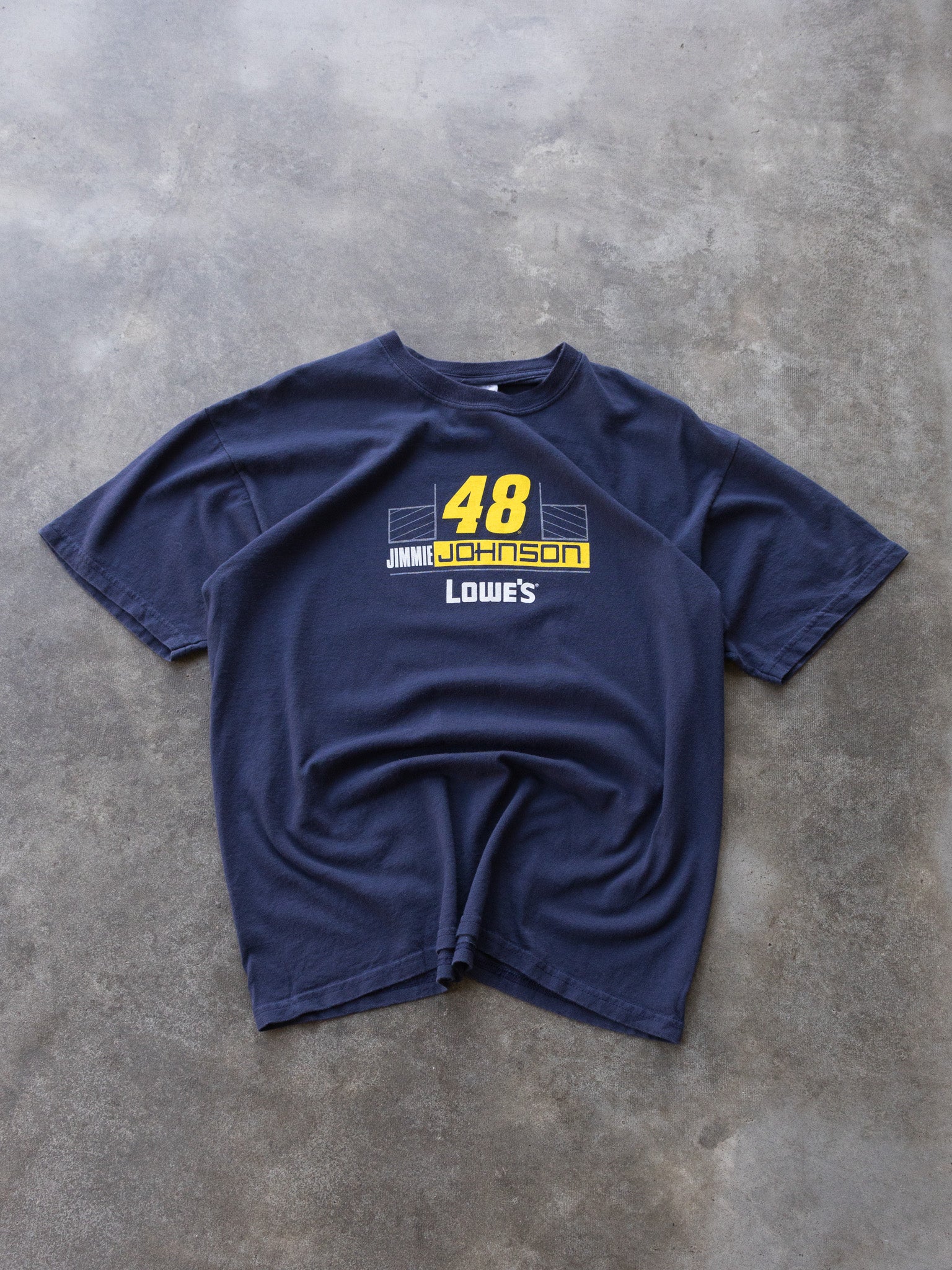 Vintage 00s Navy Jimmie Johnson Lowe's NASCAR Tee (L)