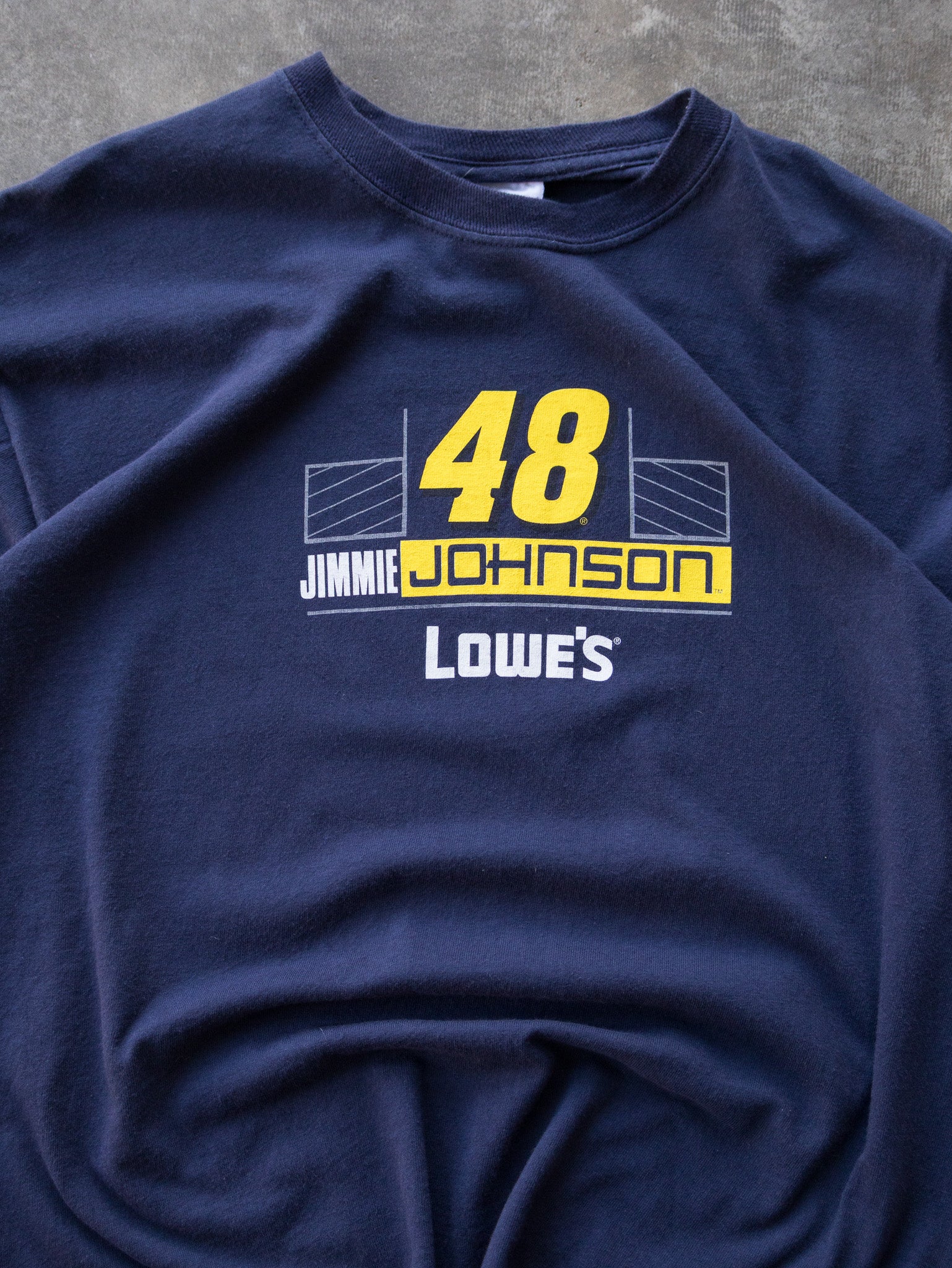 Vintage 00s Navy Jimmie Johnson Lowe's NASCAR Tee (L)