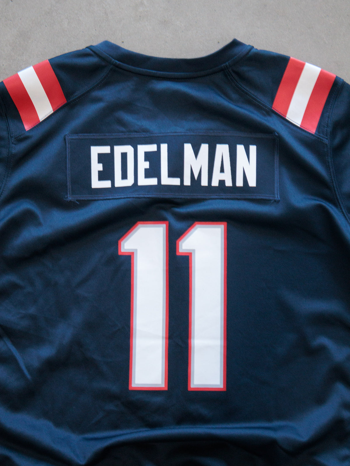 Vintage Navy Nike New England Patriots Edelman Jersey (XL)