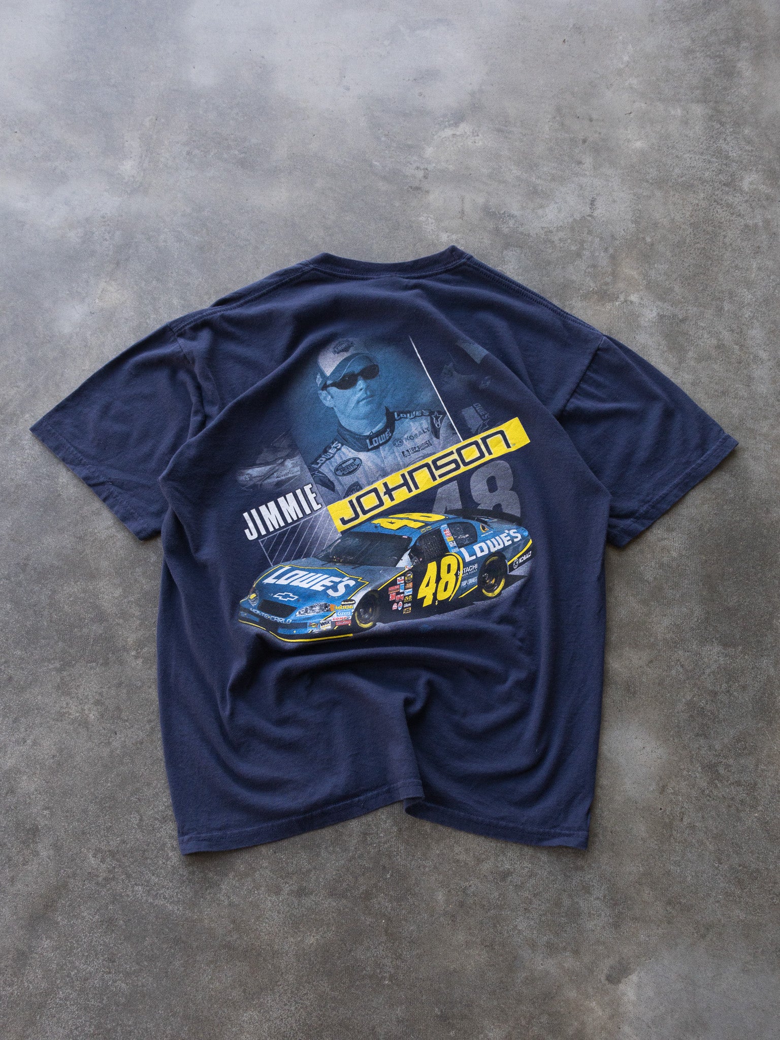 Vintage 00s Navy Jimmie Johnson Lowe's NASCAR Tee (L)