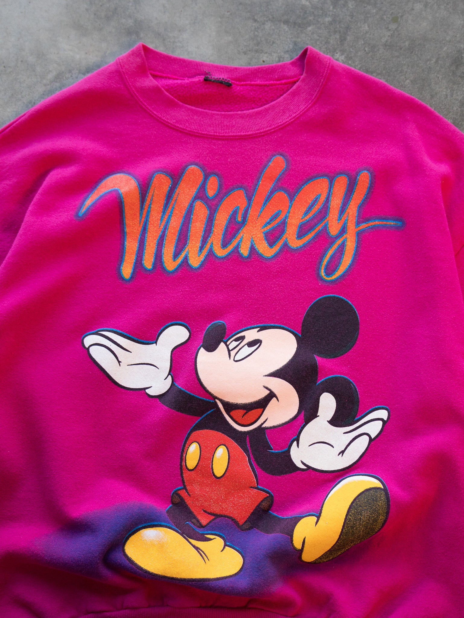 Vintage Pink Mickey Sweatshirt (XL)