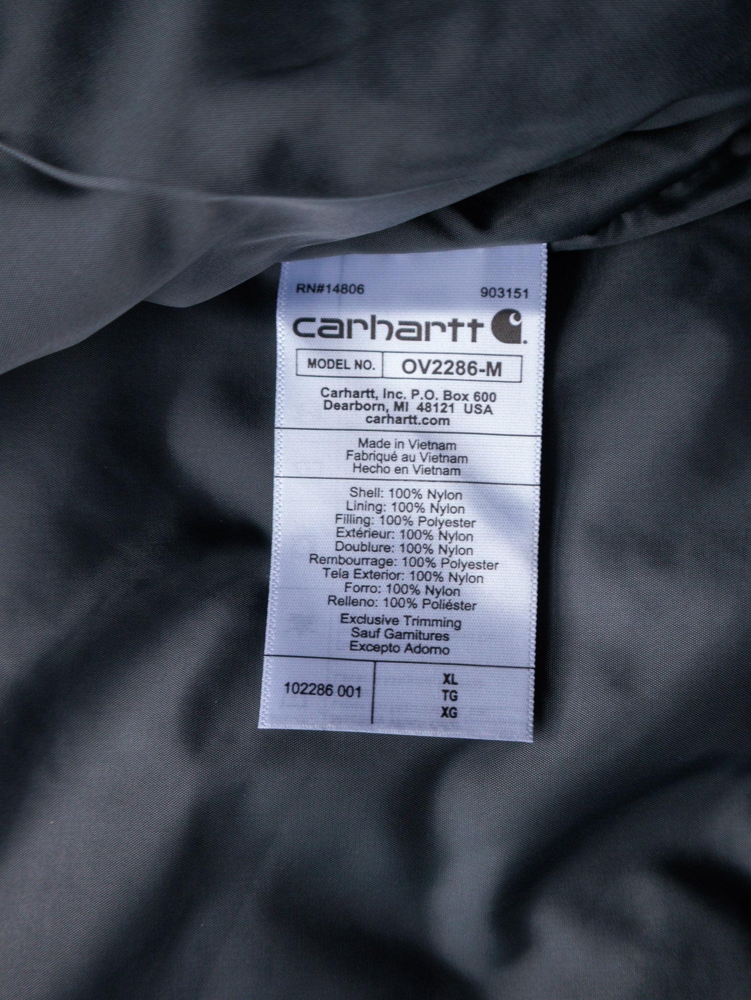 Vintage Black Carhartt Rain Defender Puffer Vest (XL)