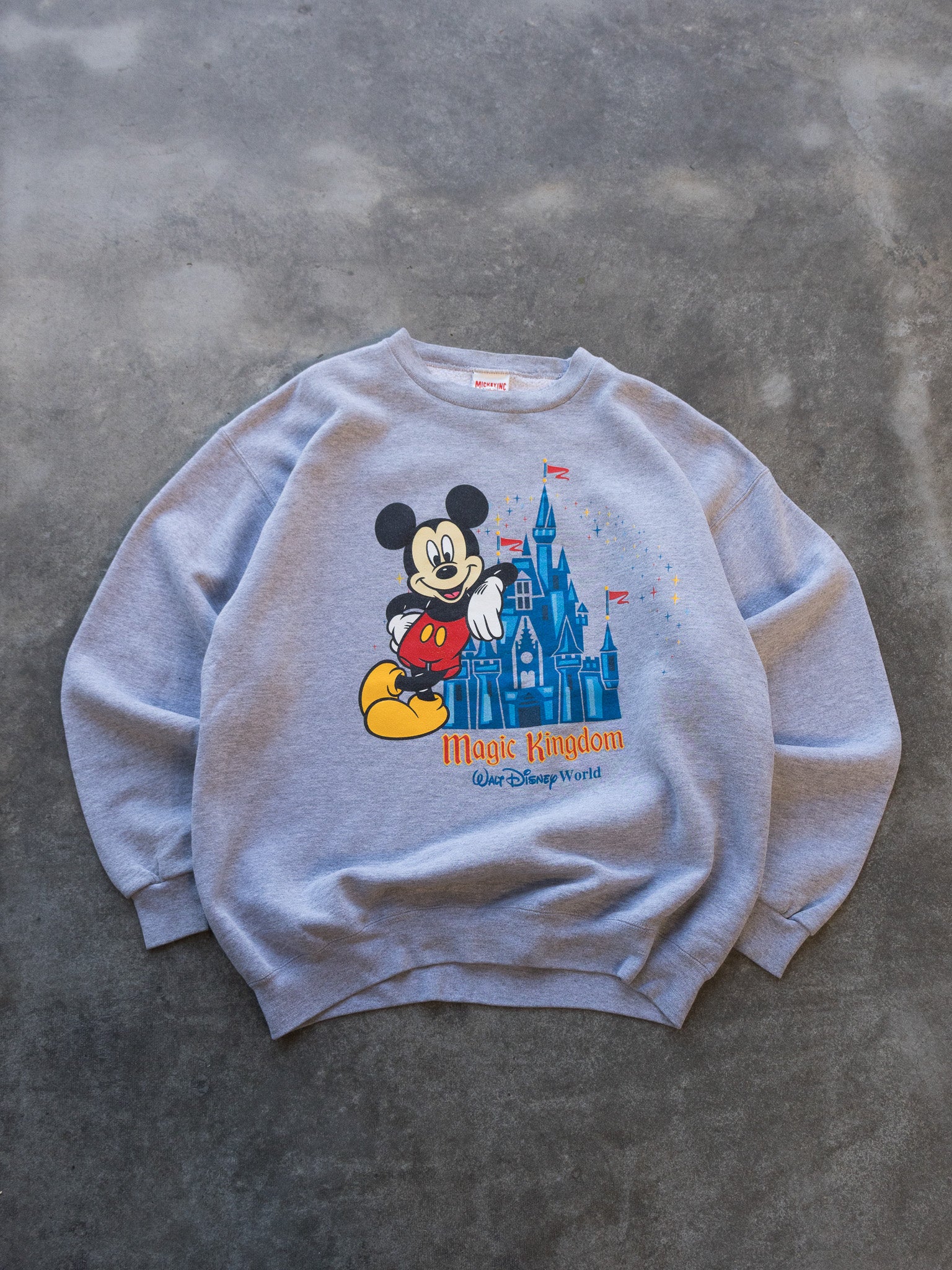 Vintage '90s Grey Mickey Magic Kingdom Sweatshirt (2XL)