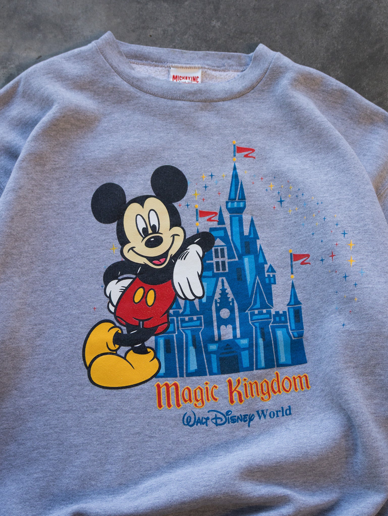 Vintage '90s Grey Mickey Magic Kingdom Sweatshirt (2XL)