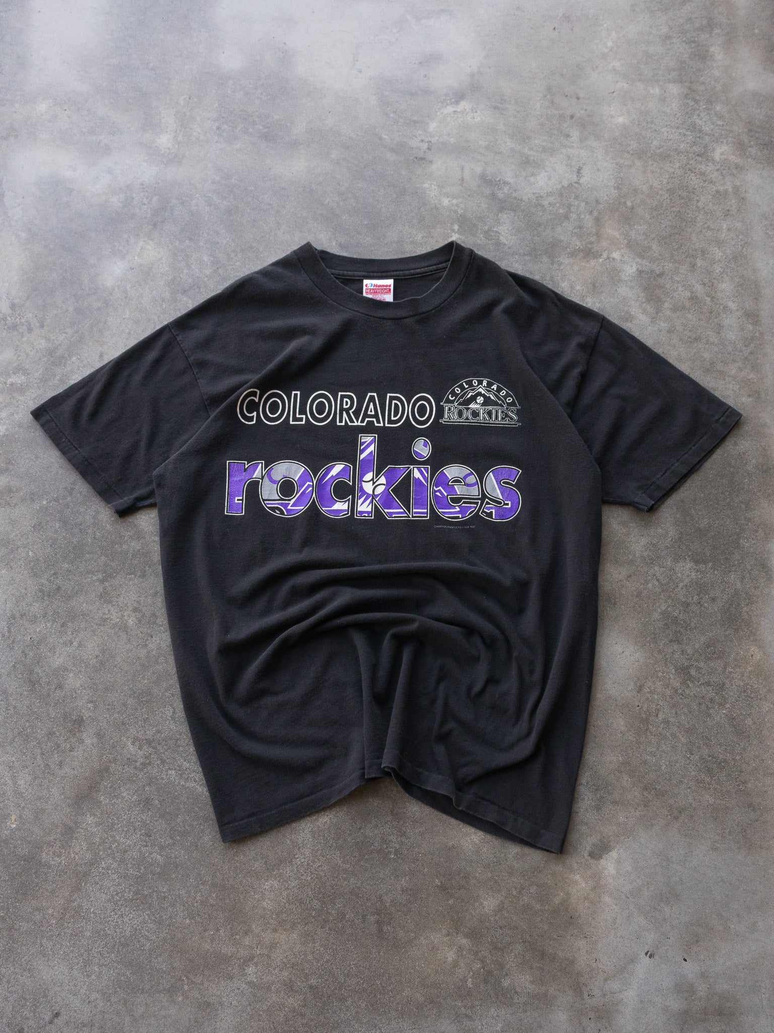 Vintage 1992 Black Colorado Rockies Tee (XL)
