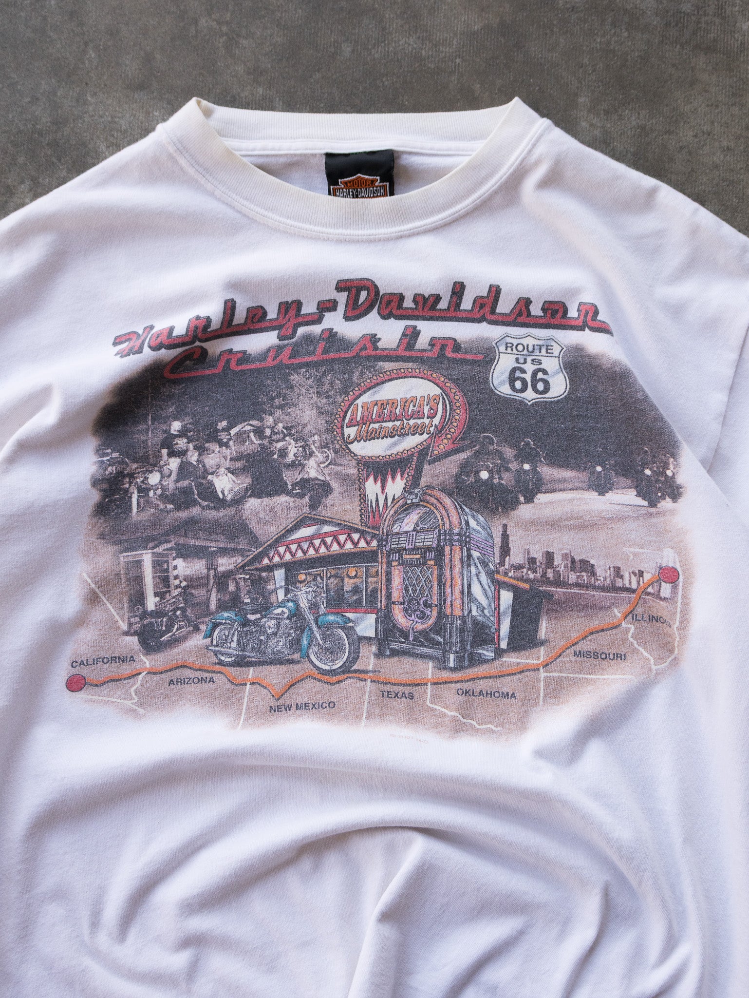 Vintage White Harley-Davidson Route 66 Long Sleeve (M)