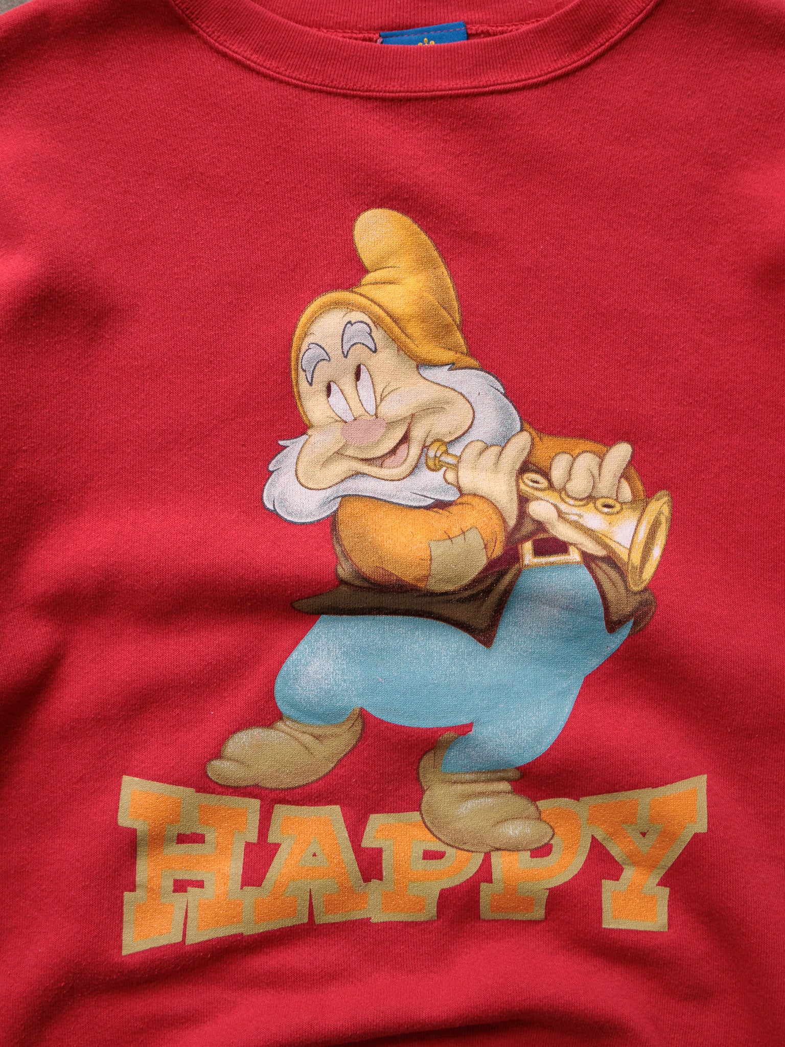 Vintage 90s Red Disney Happy Sweatshirt (-)