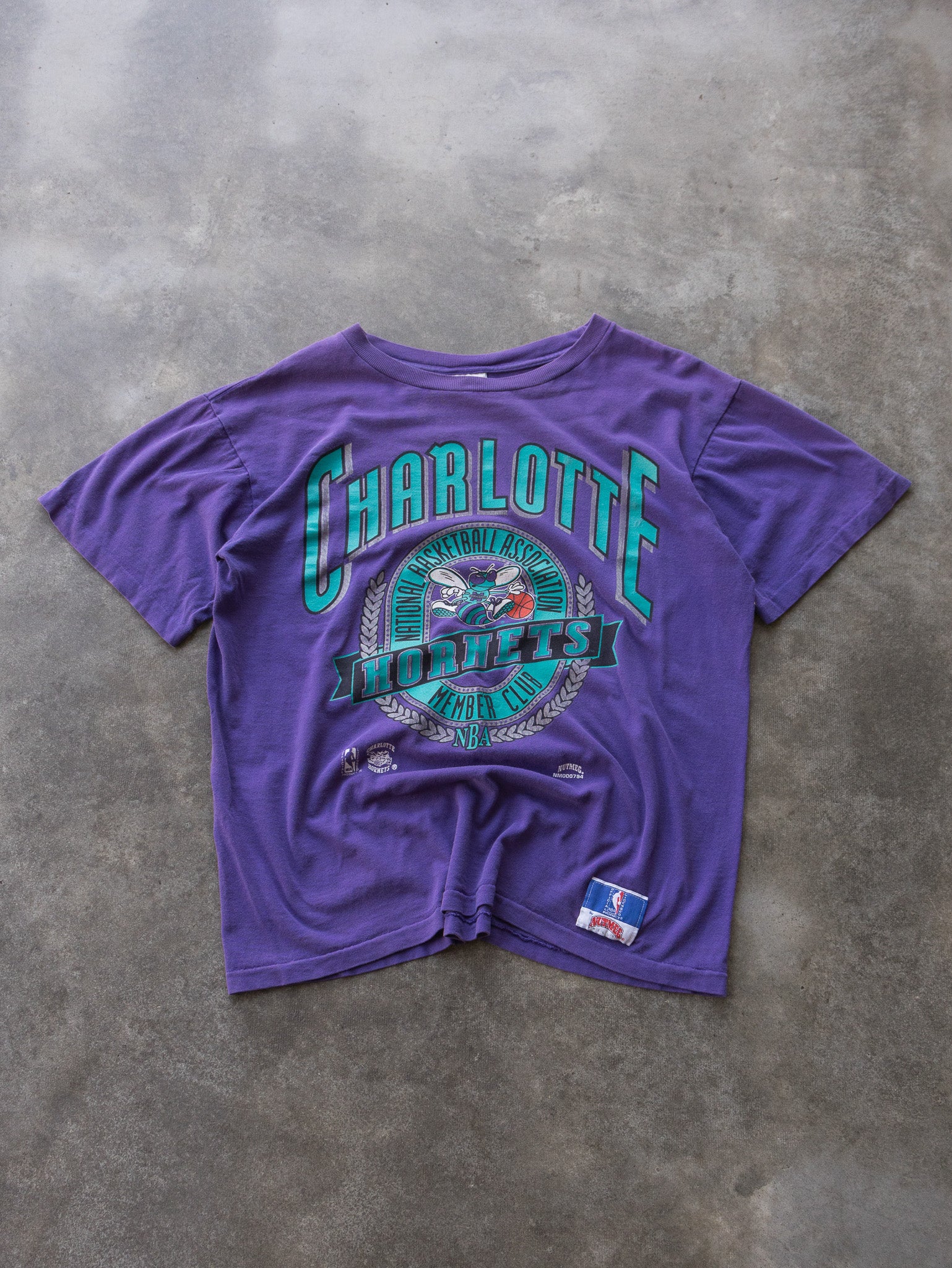 Vintage 90s Purple Charlotte Hornets Tee (L)