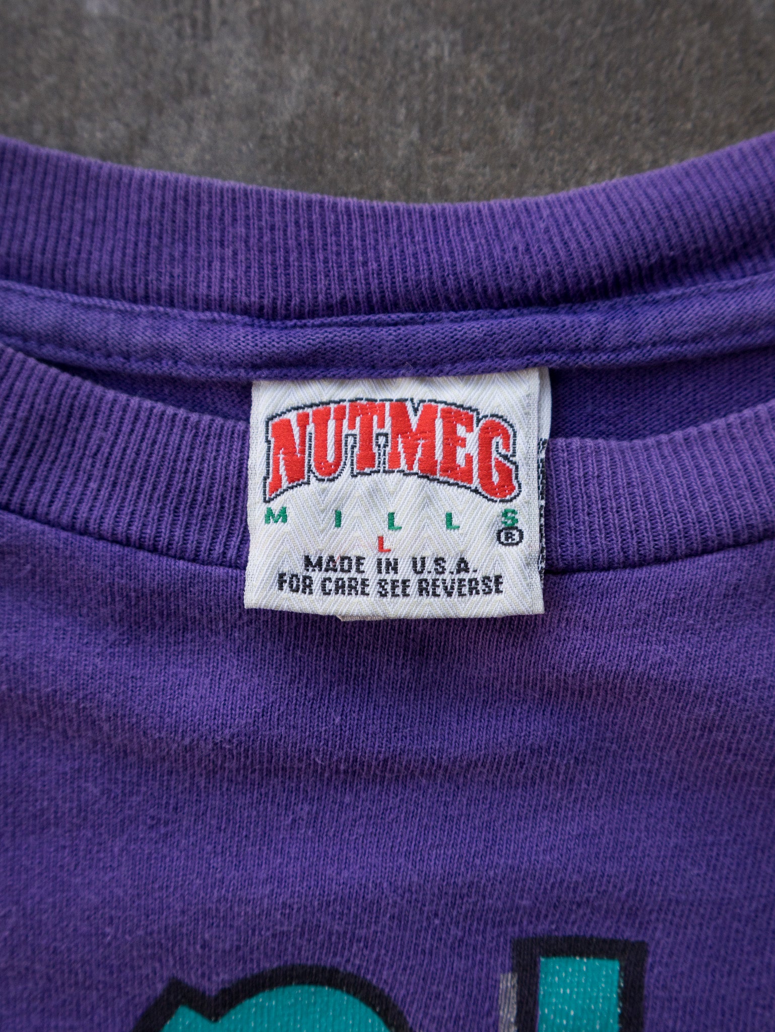 Vintage 90s Purple Charlotte Hornets Tee (L)