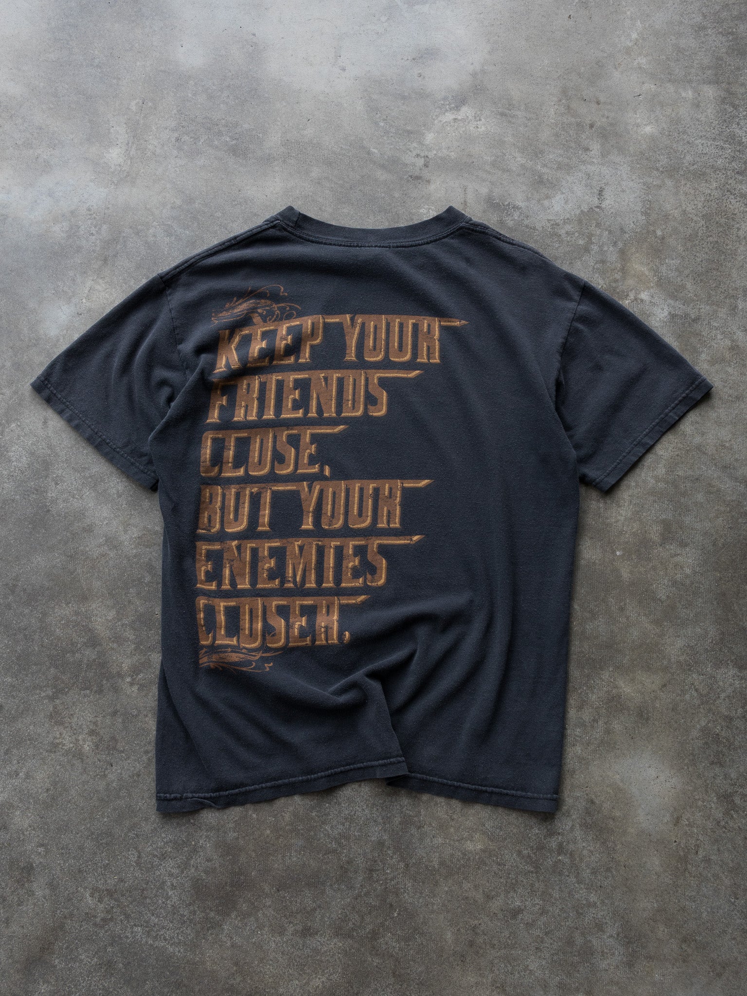 Vintage 90s Faded Black The Godfather Graphic Tee (M)