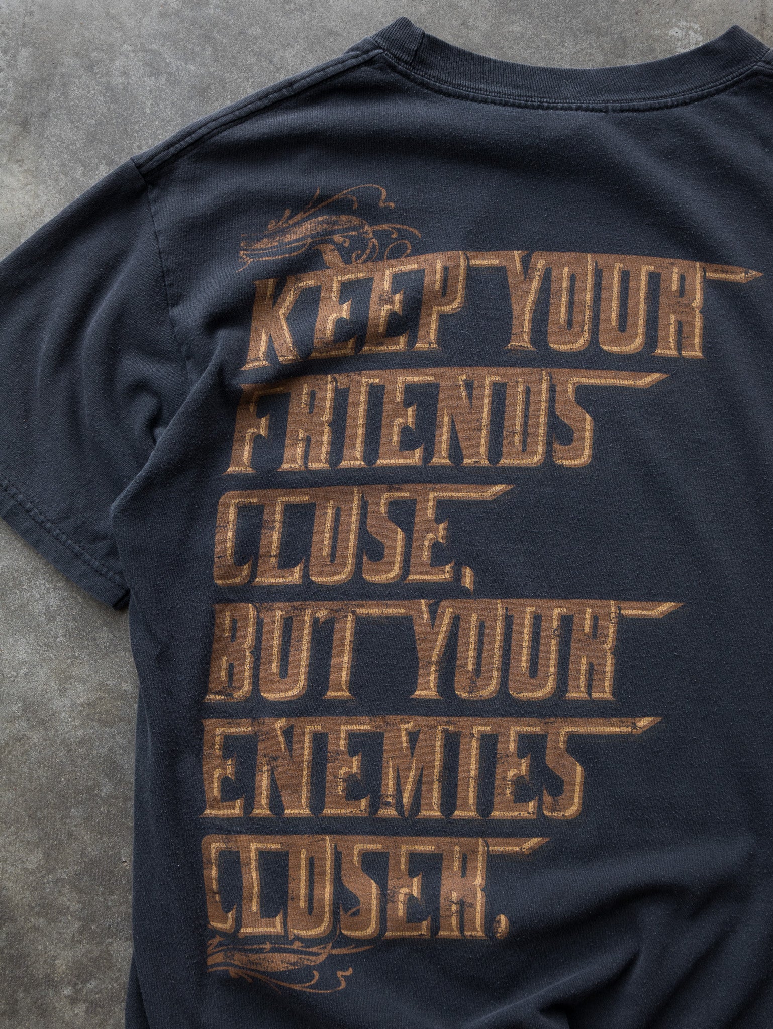 Vintage 90s Faded Black The Godfather Graphic Tee (M)