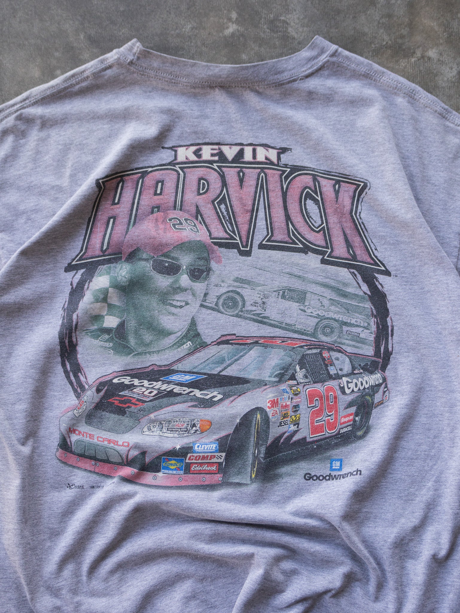 Vintage Grey Kevin Harvick NASCAR Tee (XL)
