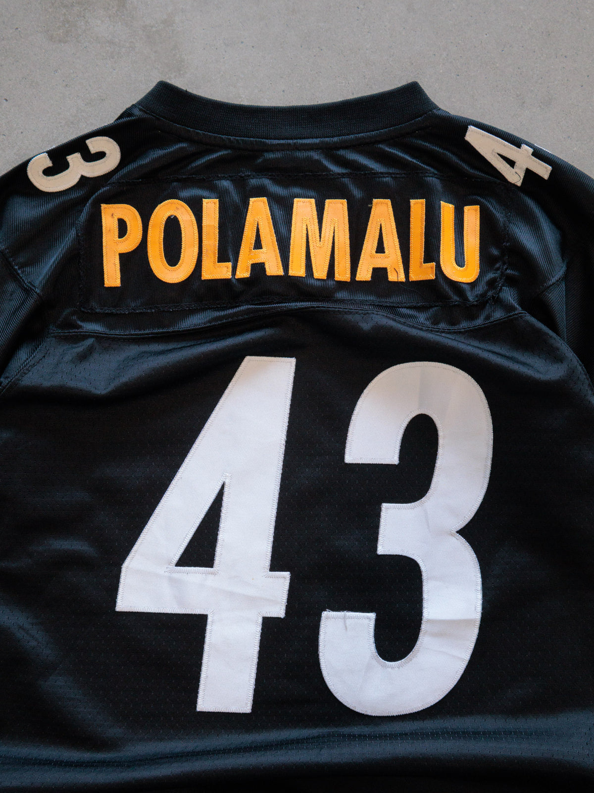 Vintage 00s Black Reebok Pittsburgh Steelers Polamalu Jersey (14-16Y)