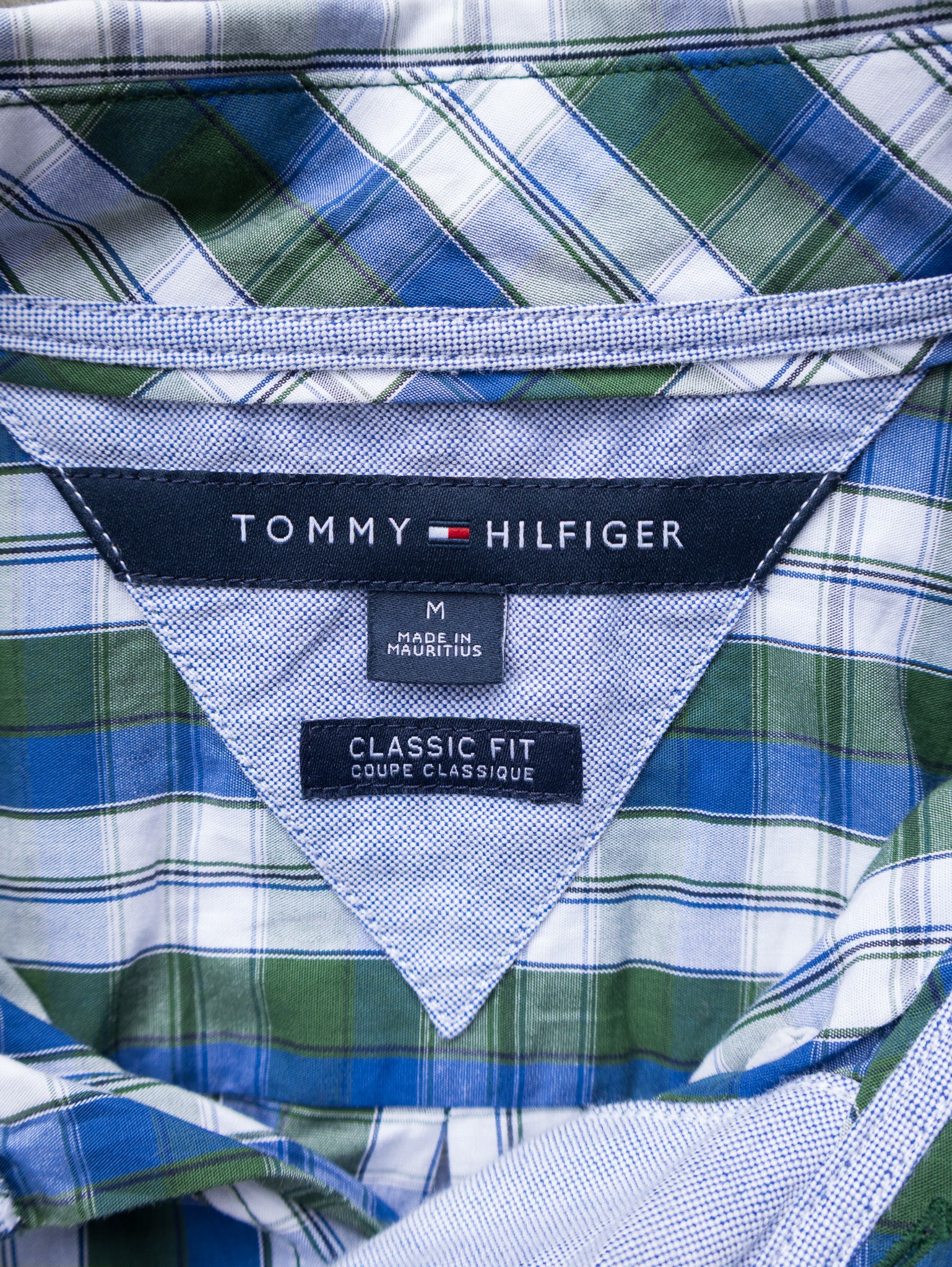 Vintage Blue & Green Tommy Hilfiger Check Shirt (M)