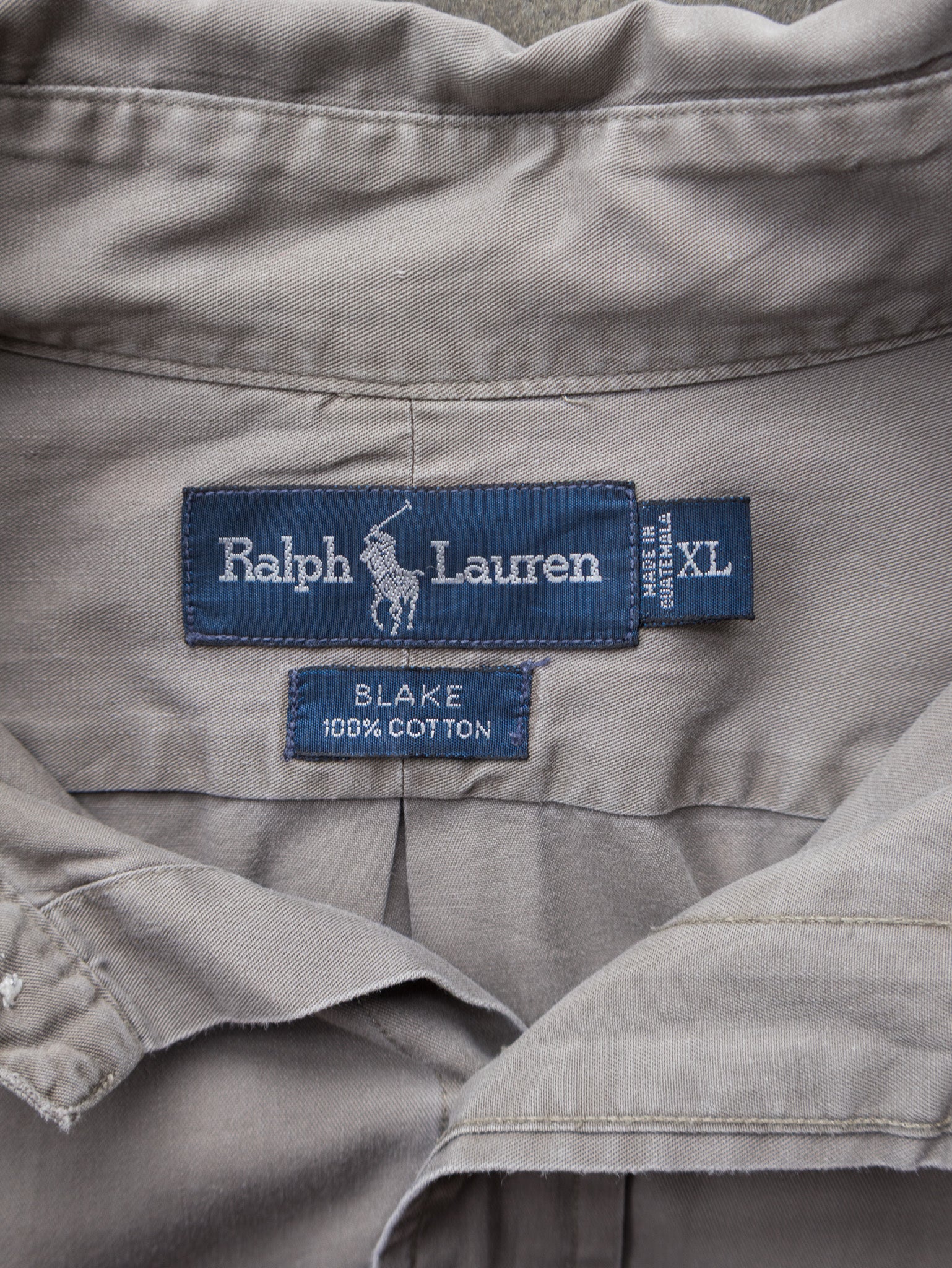 Vintage 90s Taupe Ralph Lauren Shirt (XL)