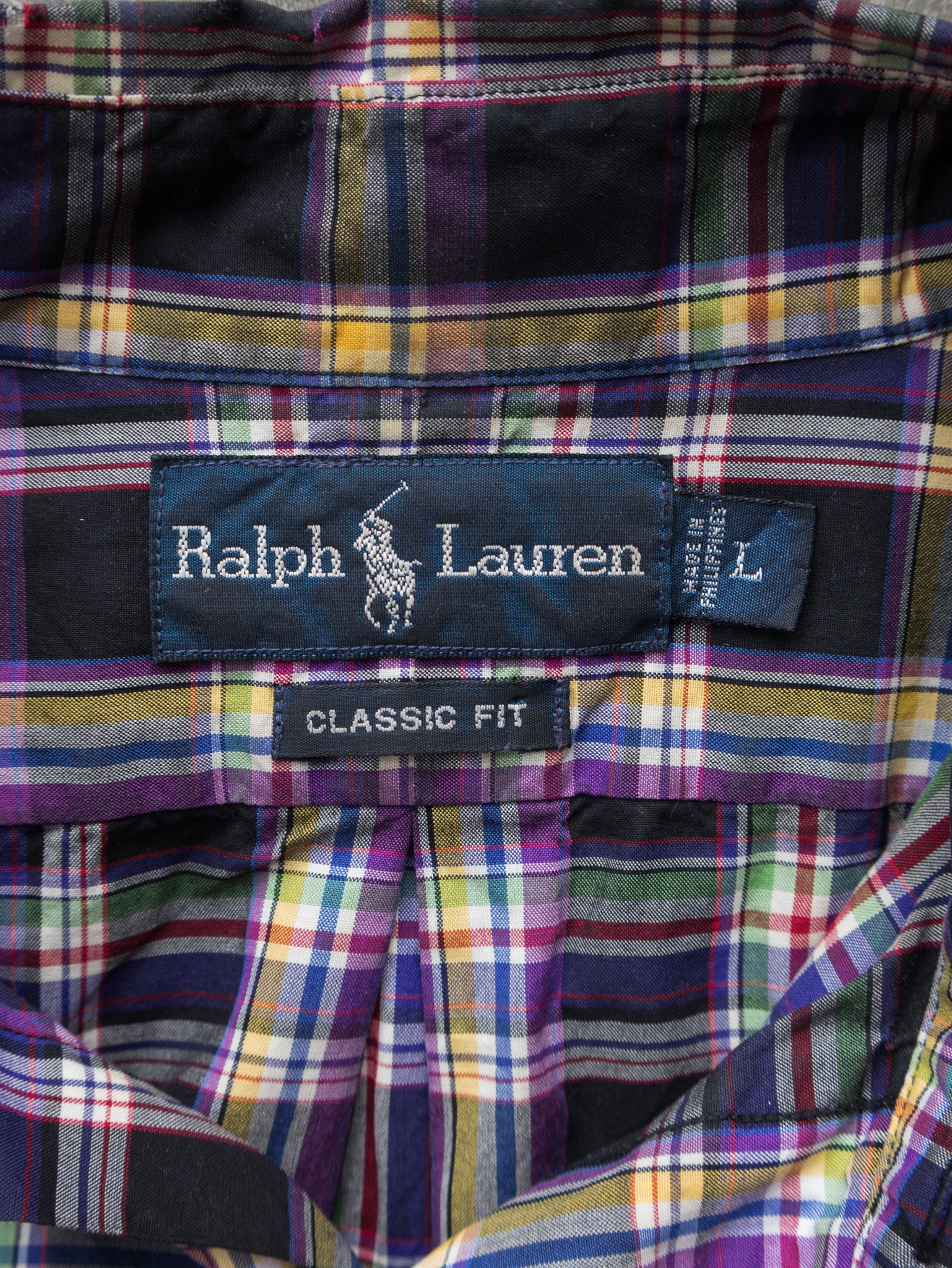 Vintage Black & Purple Ralph Lauren Check Shirt (L)
