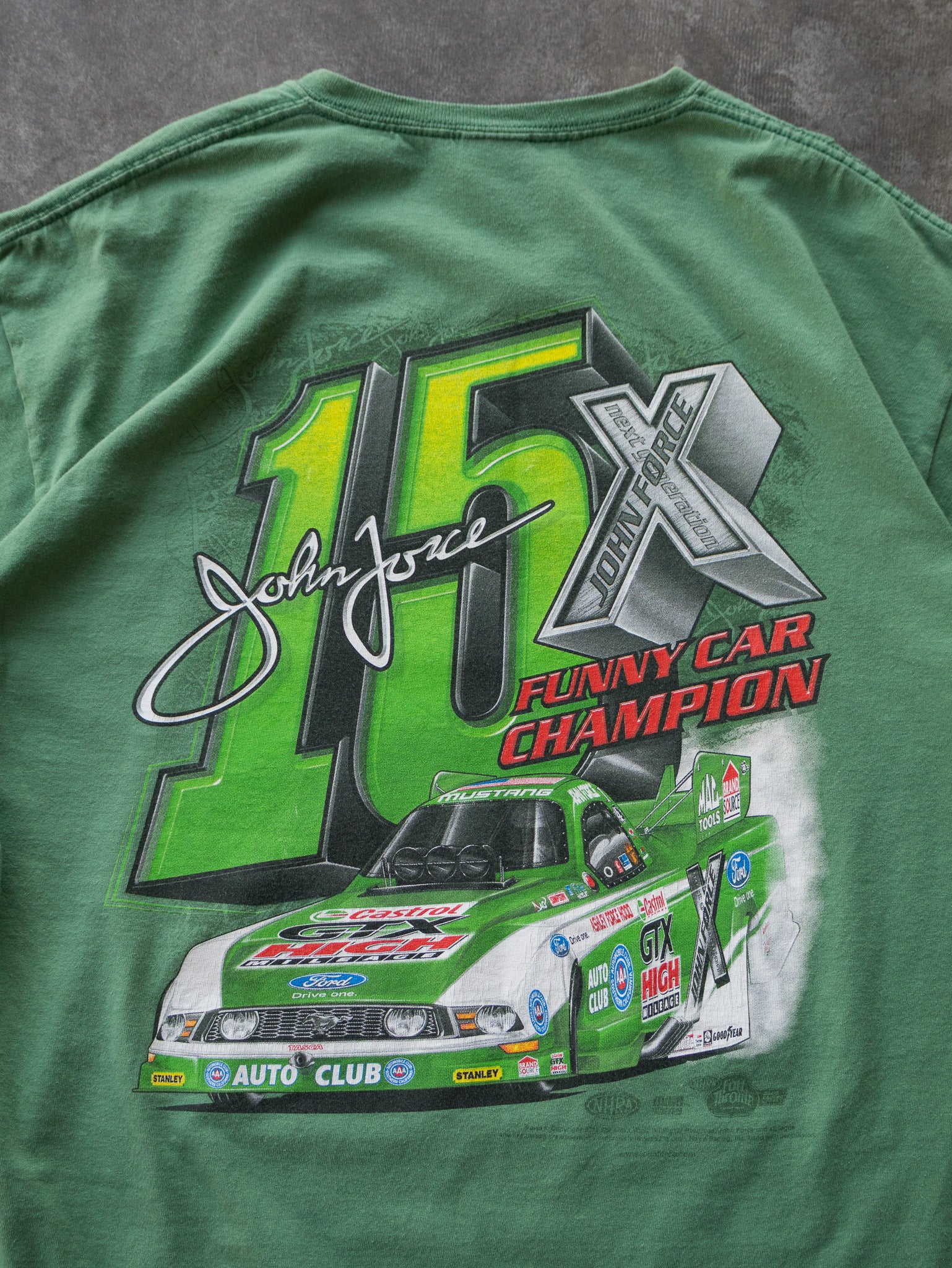 Vintage John Force Funny Car Champion NHRA Racing Tee (XL)