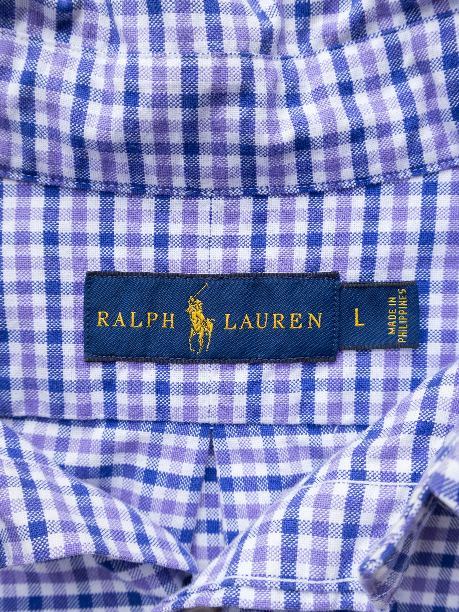 Vintage Blue & Purple Ralph Lauren Gingham Check Shirt (L)