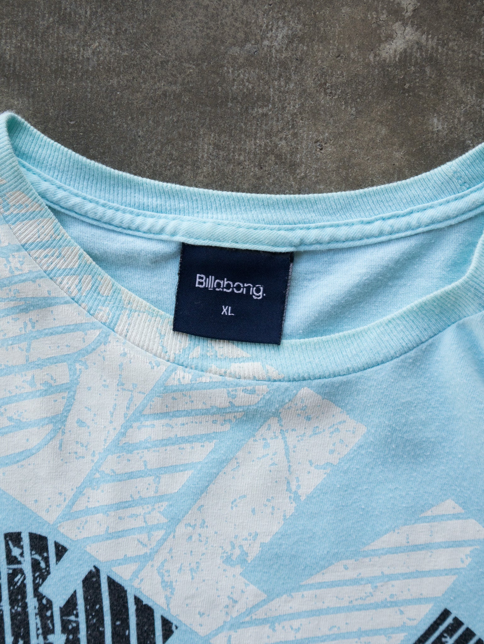 Vintage Baby Blue Billabong Graphic Tee (XL)