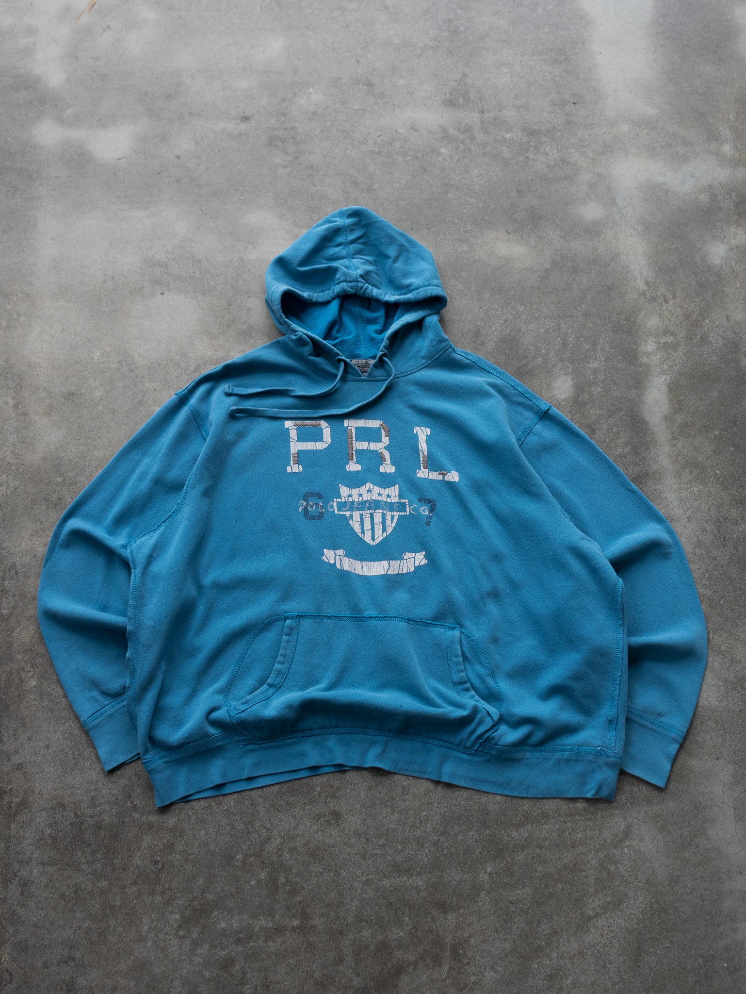 Vintage Blue Polo Ralph Lauren Hoodie (2XL)