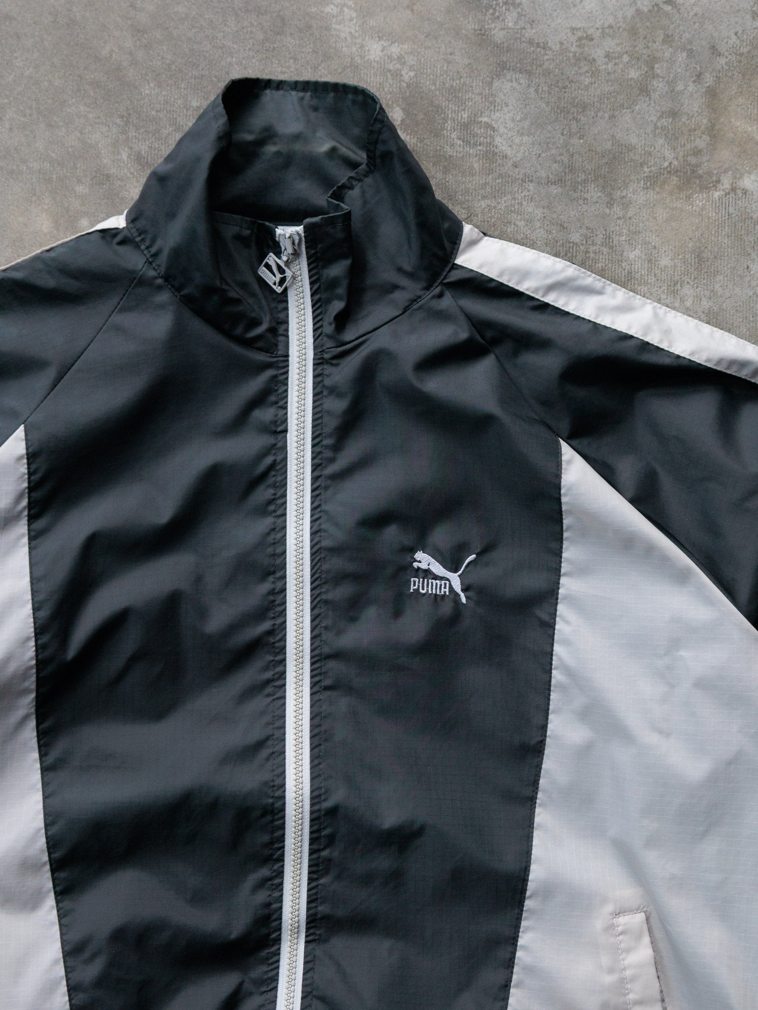 Vintage 90s Black & Grey Puma Track Jacket (M)