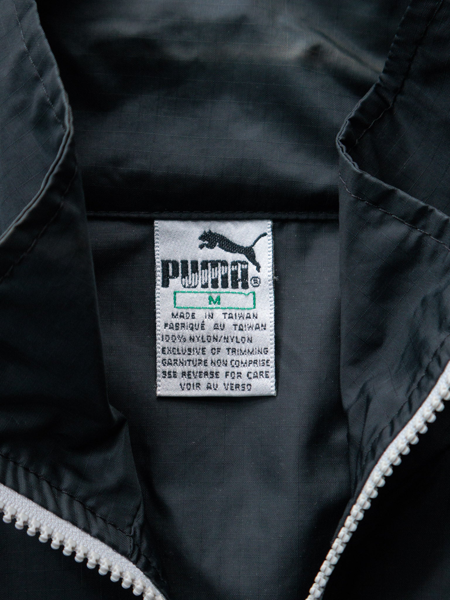 Vintage 90s Black & Grey Puma Track Jacket (M)