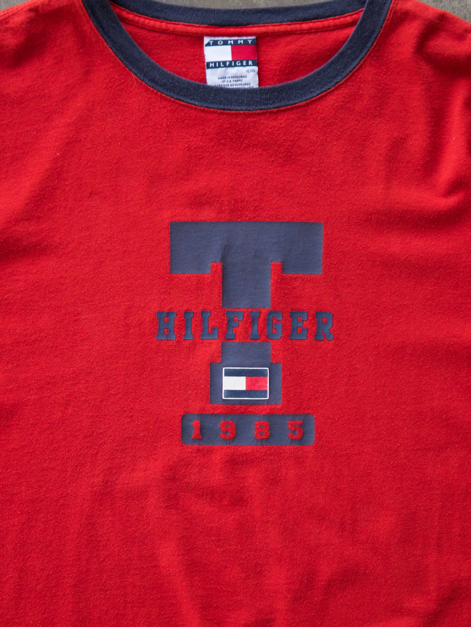 Vintage Red Tommy Hilfiger Tee (XL)