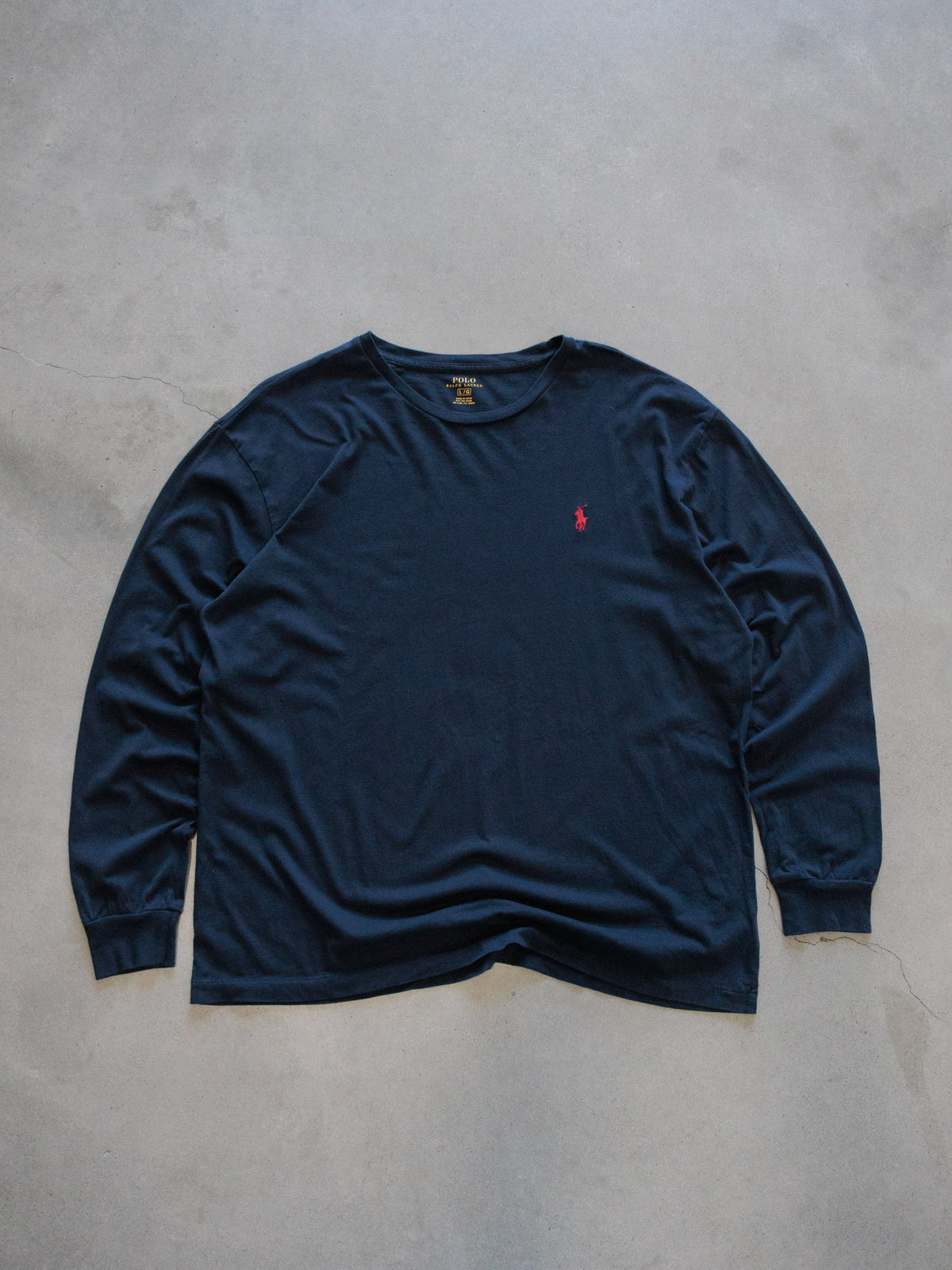 Vintage Navy Polo Ralph Lauren Long Sleeve Tee (L)