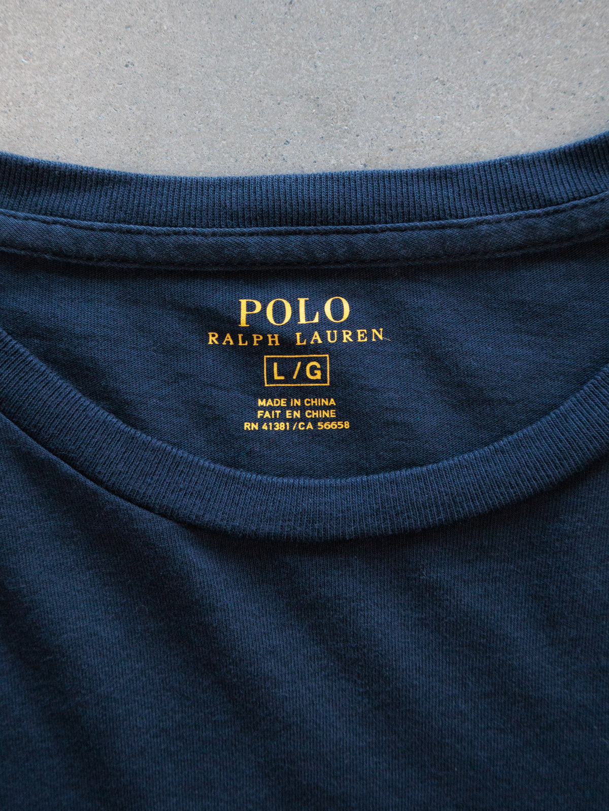 Vintage Navy Polo Ralph Lauren Long Sleeve Tee (L)