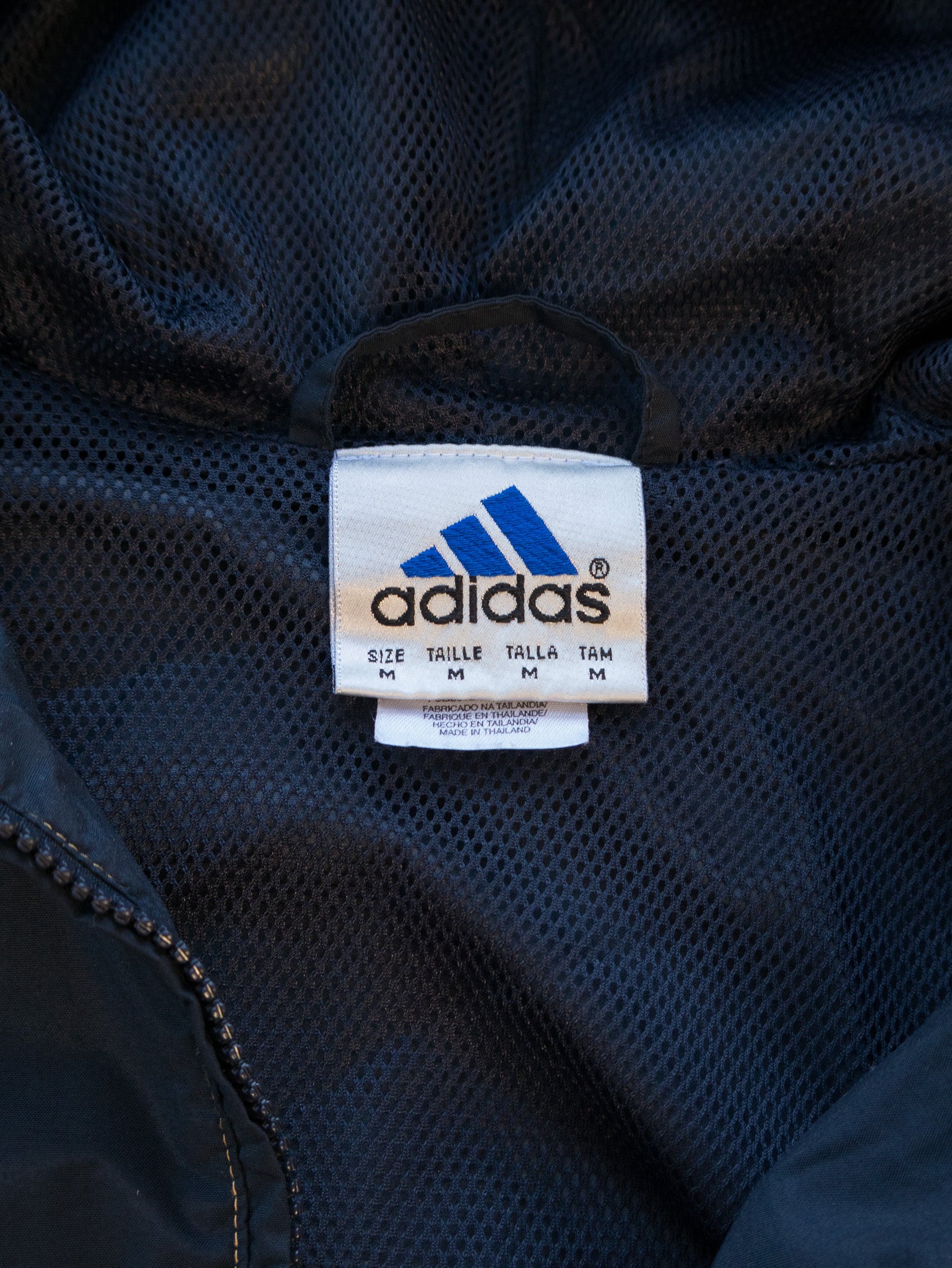 Vintage Navy Adidas Hooded Jacket (Women's M)