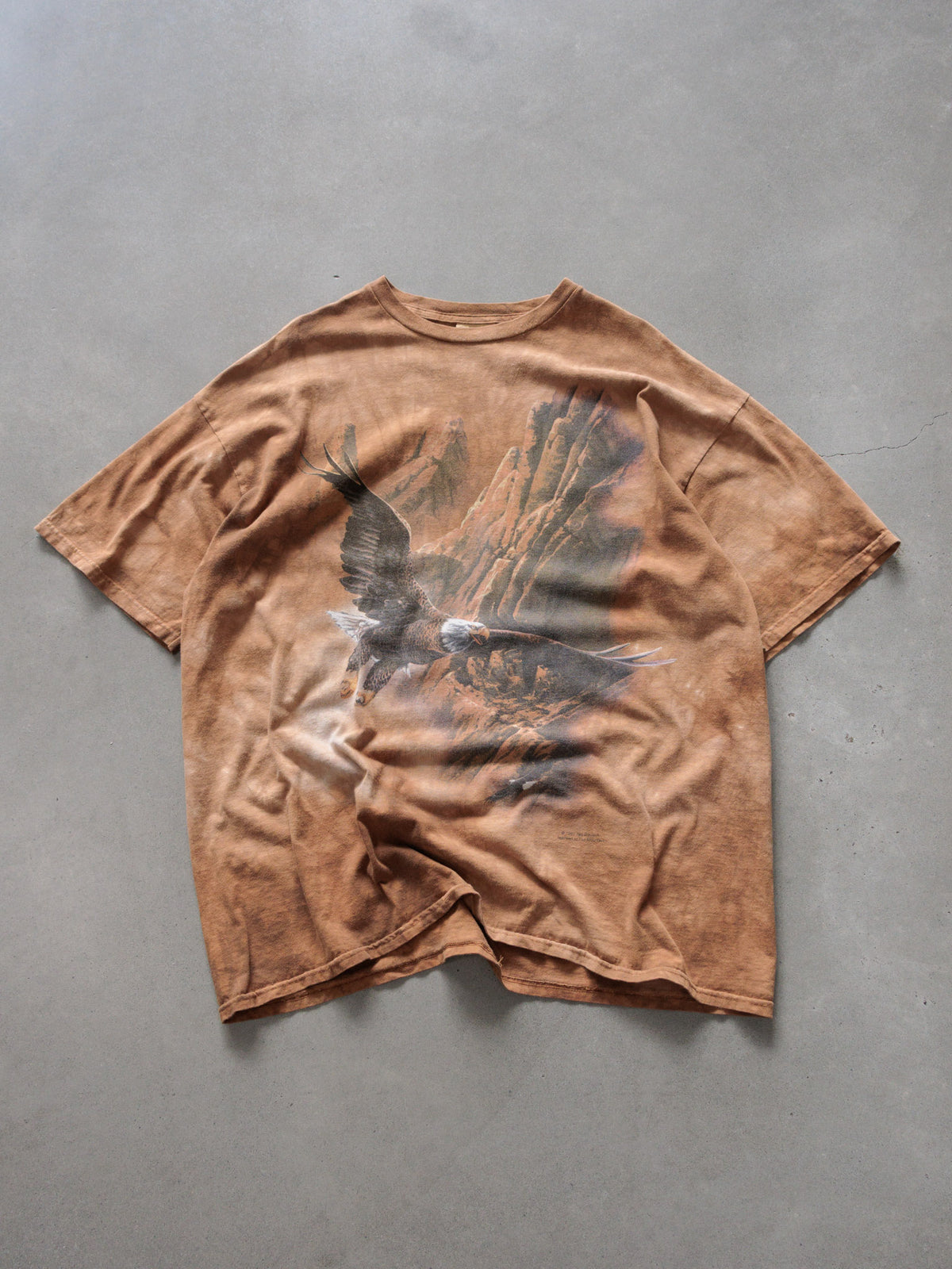 Vintage 90s Brown The Mountain Bald Eagle Tee (2XL)