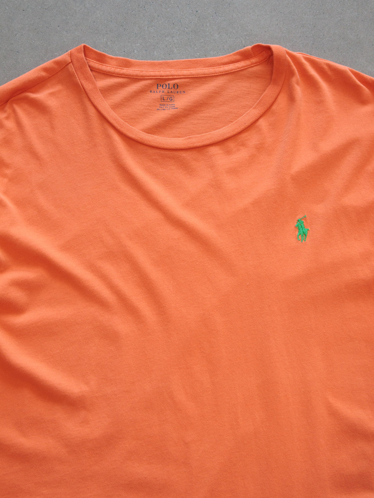 Vintage Orange Polo Ralph Lauren Long Sleeve Tee (L)