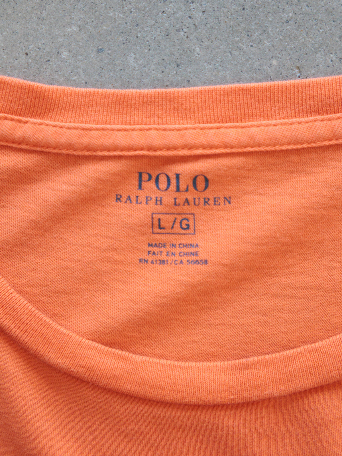 Vintage Orange Polo Ralph Lauren Long Sleeve Tee (L)