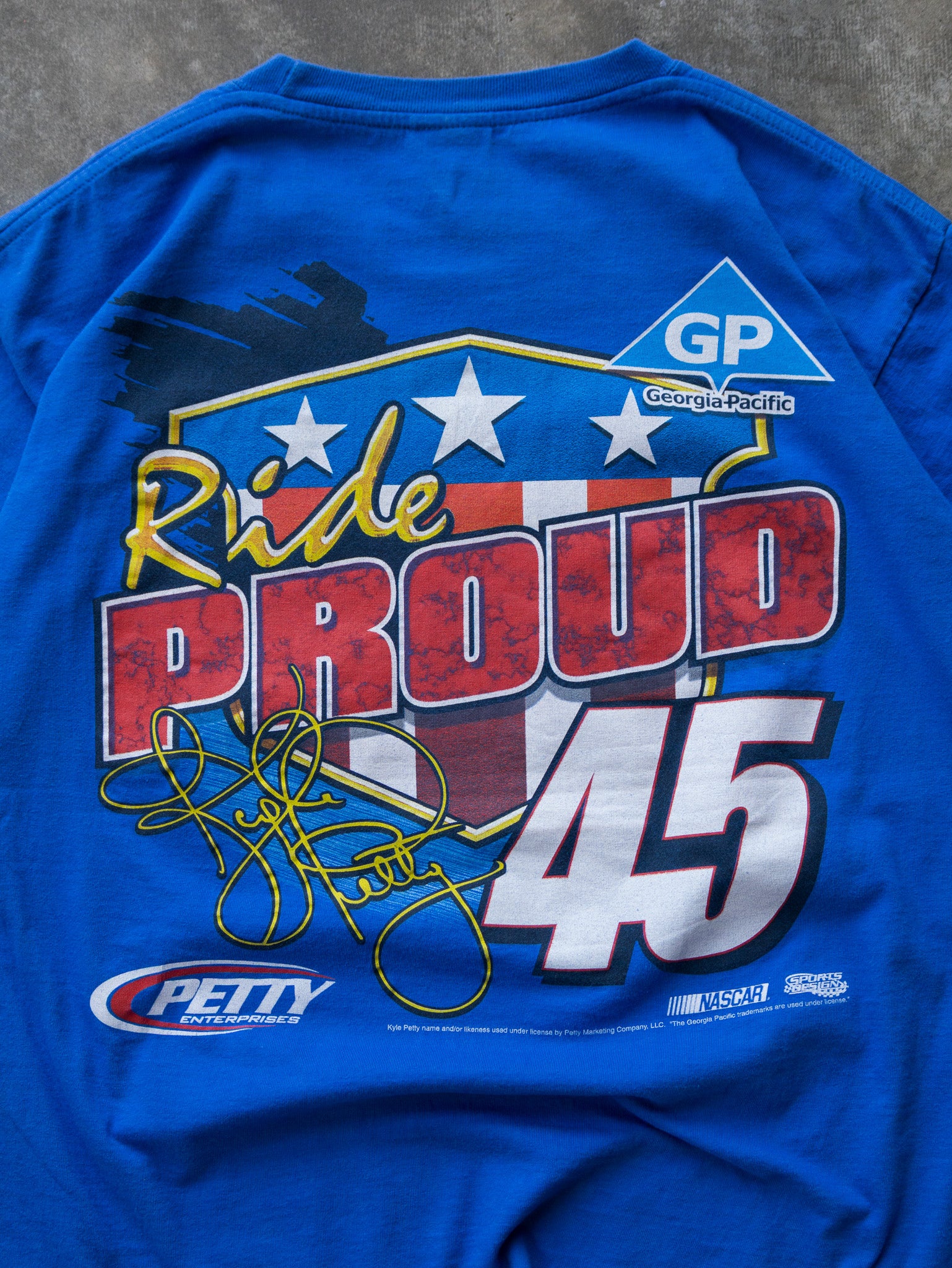 Vintage 00s Blue Kyle Petty NASCAR Tee (L)