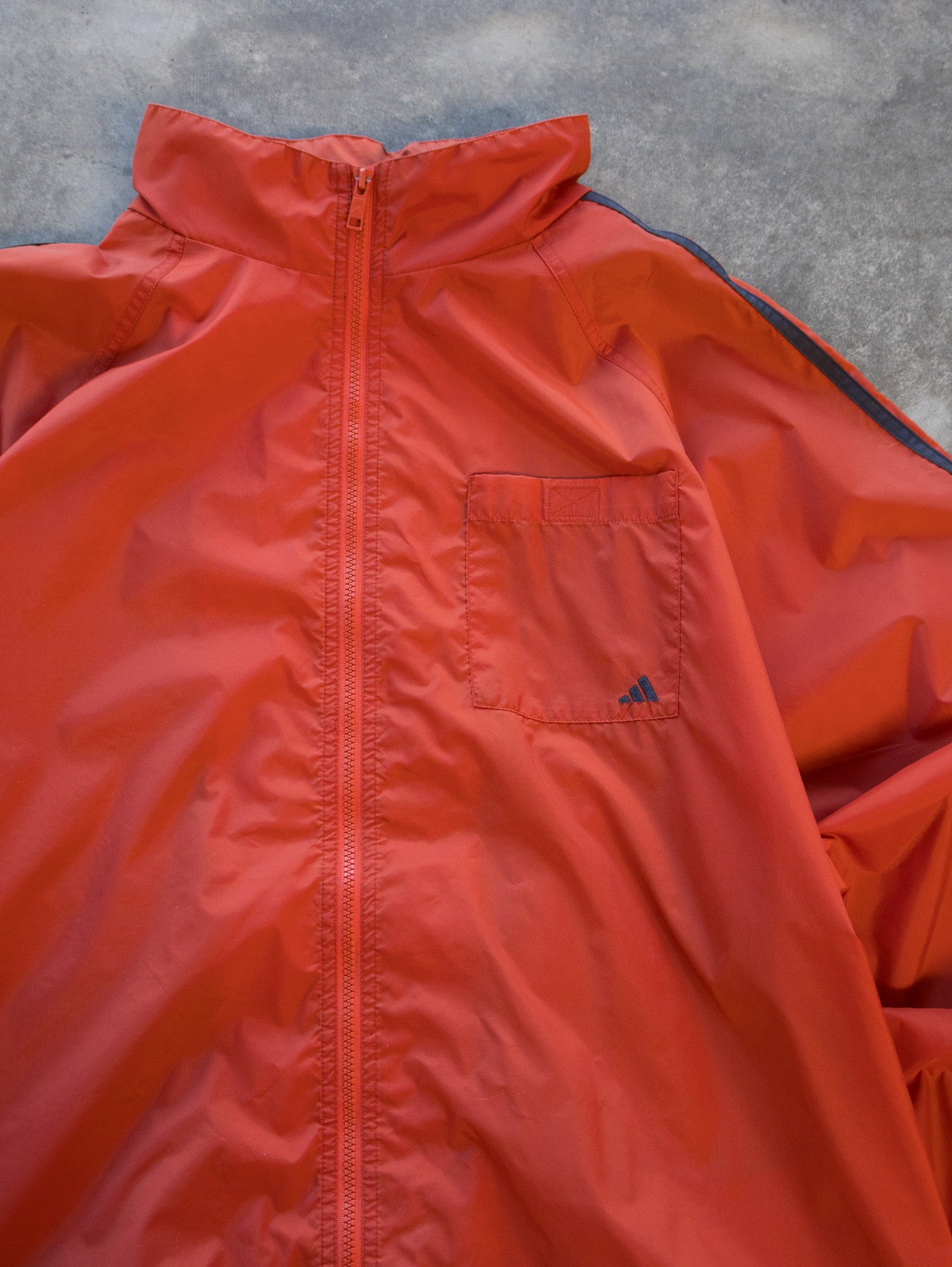 Vintage Orange Adidas 3-Stripe Windbreaker Jacket (XL)
