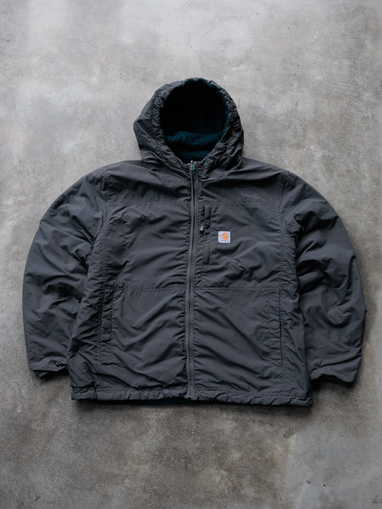 Vintage Green Carhartt Reversible Fleece Jacket (-)