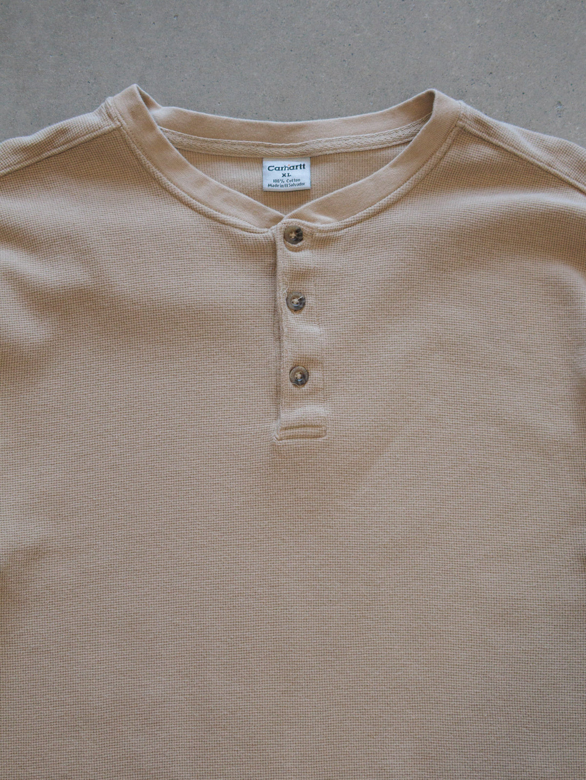 Vintage Beige Carhartt Knit Henley Shirt (XL)