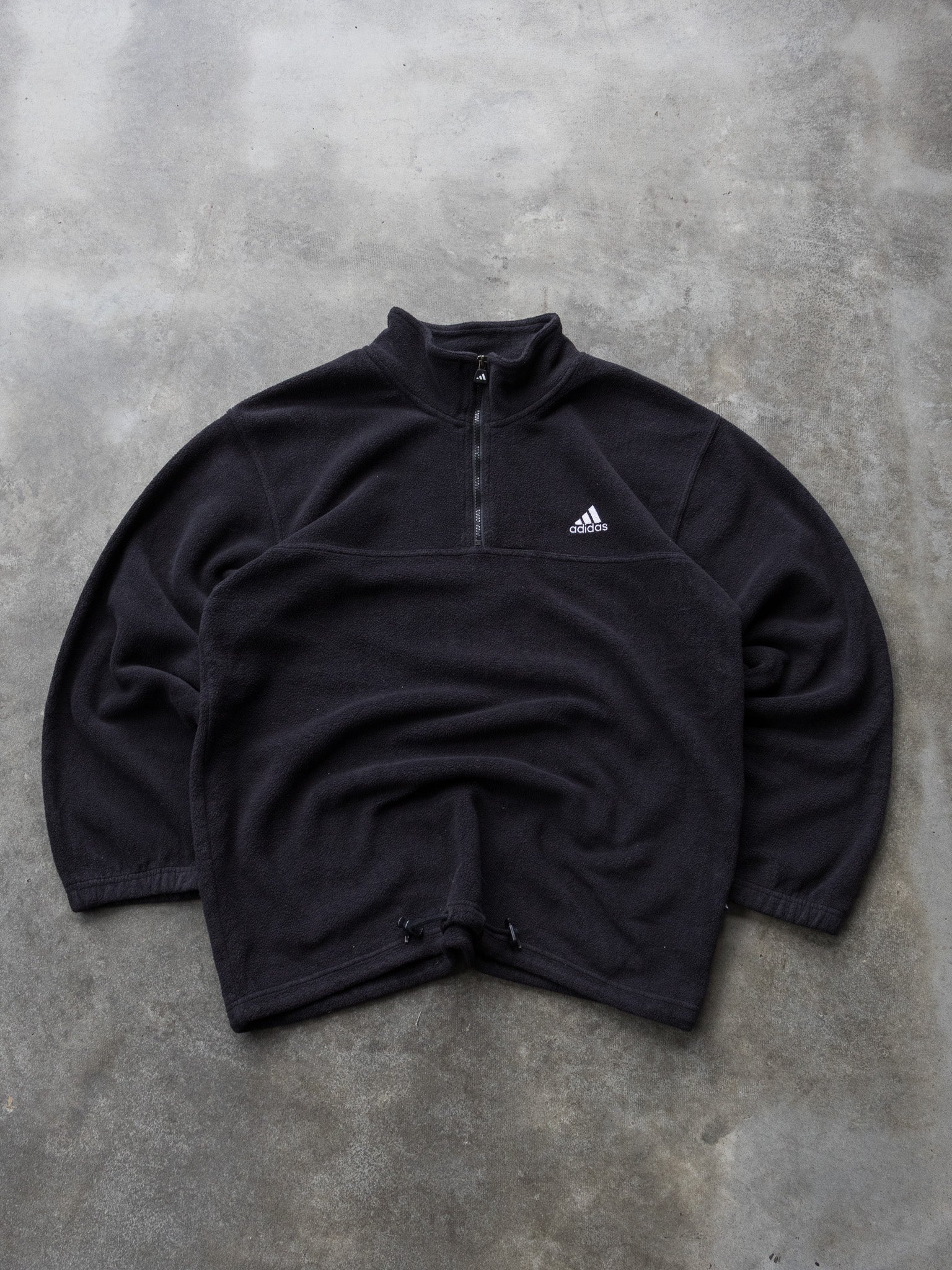 Vintage 00s Black Adidas Quarter Zip Sweatshirt (L)