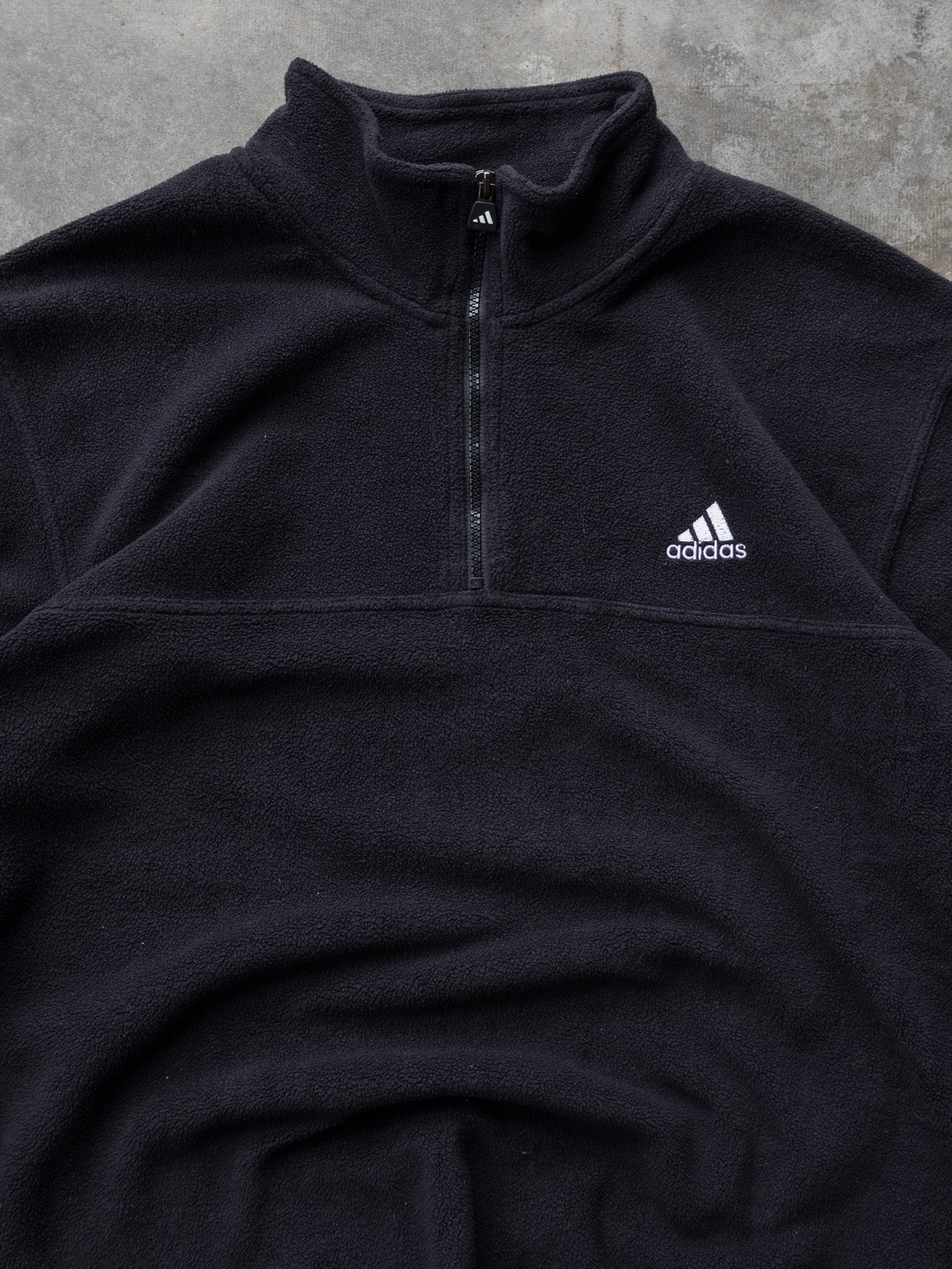 Vintage 00s Black Adidas Quarter Zip Sweatshirt (L)