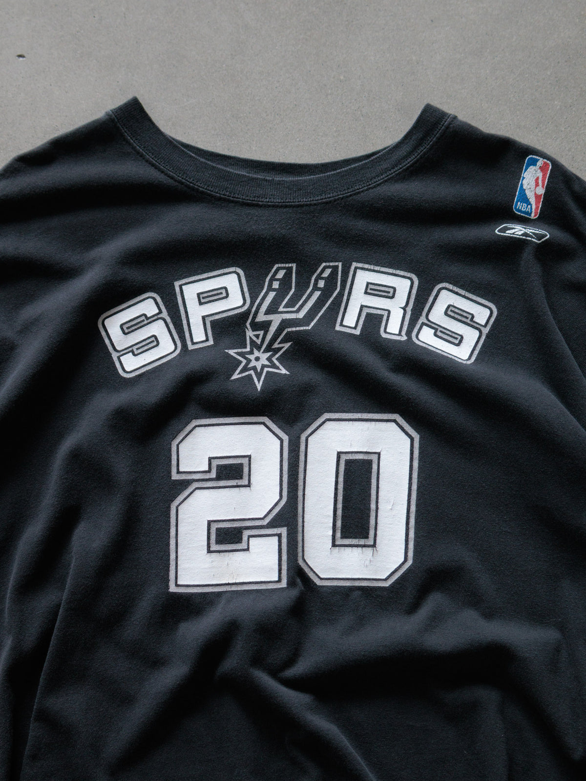 Vintage 00s Black Reebok San Antonio Spurs Ginobili Tee (XL)