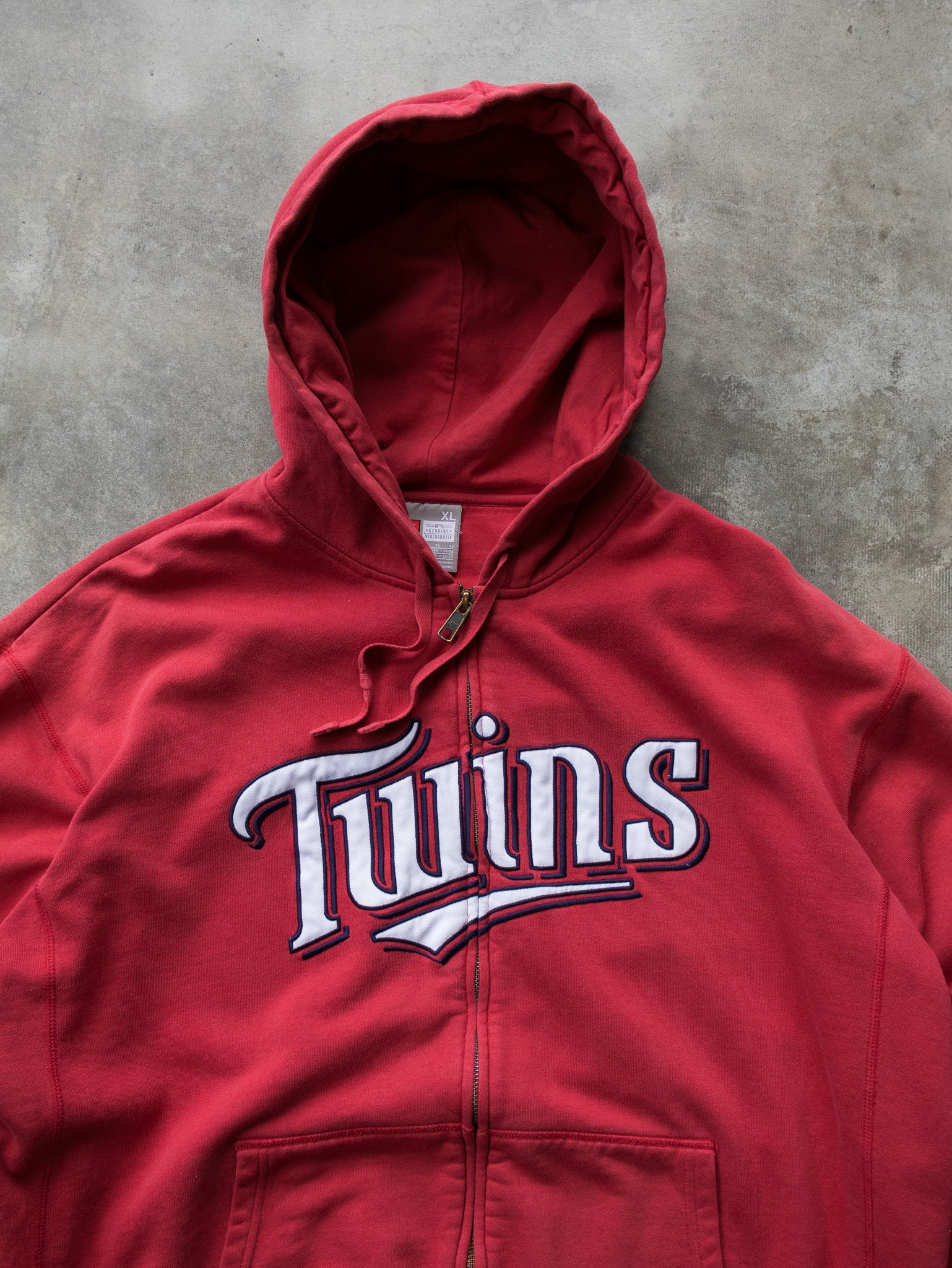 Vintage 00s Red Nike Minnesota Twins Zip Hoodie (XL)