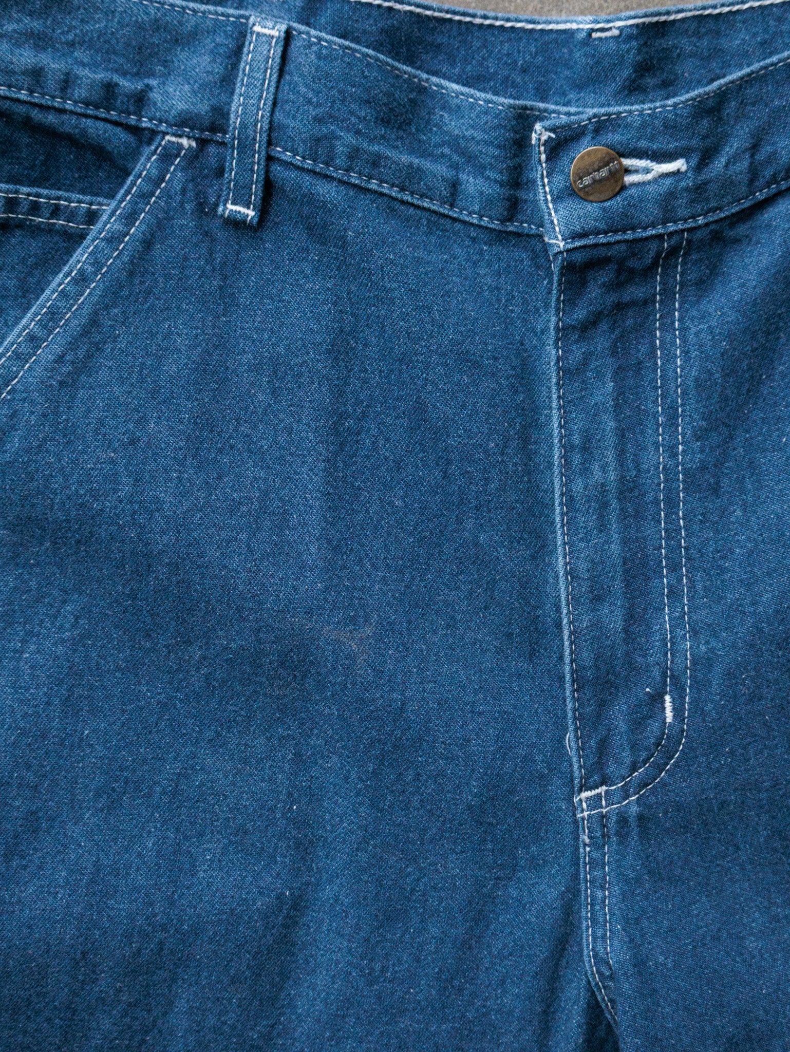 Vintage Blue Carhartt Denim Carpenter Pant (W33)