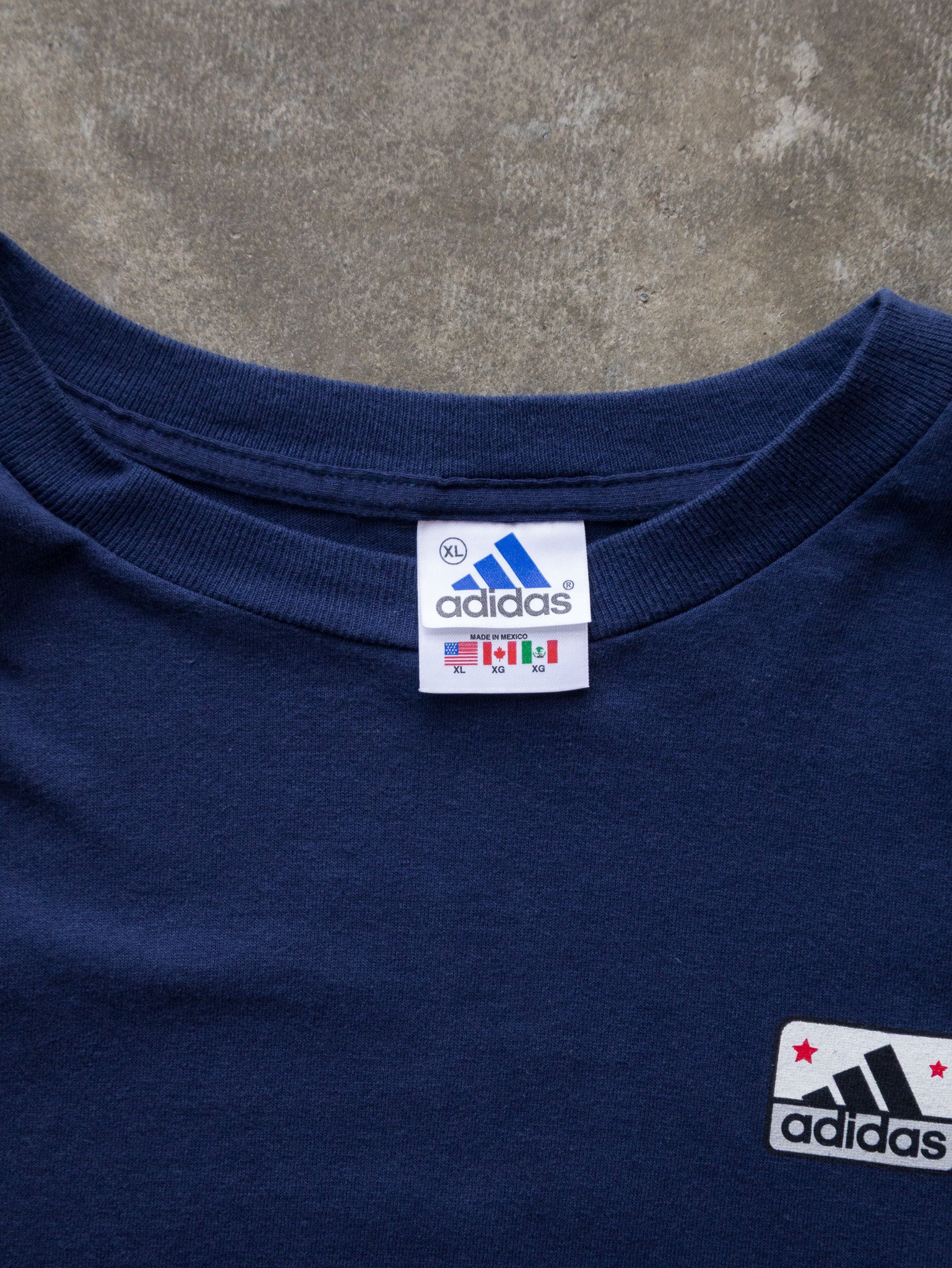 Vintage 00s Navy Adidas Basketball Graphic Tee (XL)